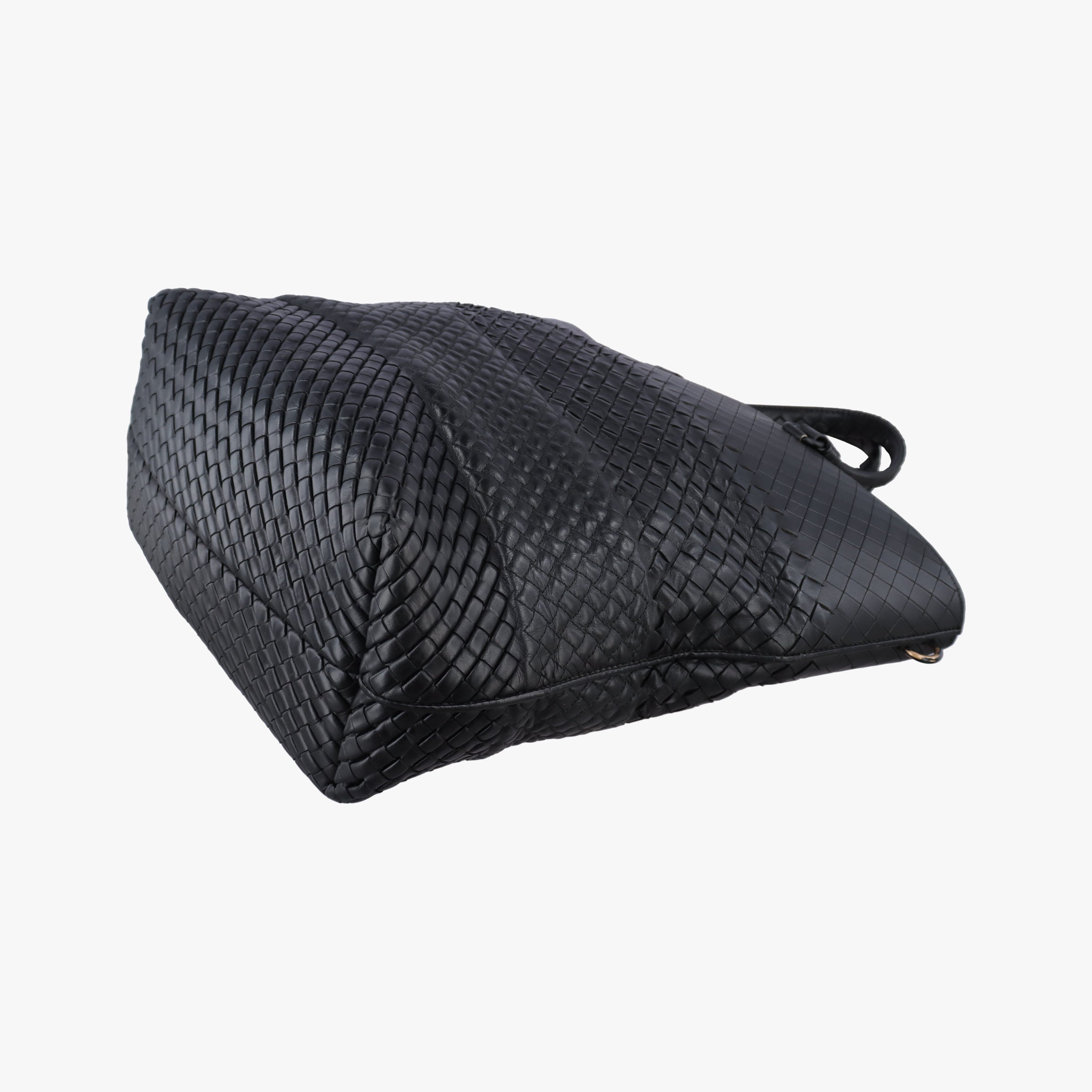 Pre-owned Bottega Veneta Intrecciato Black lambskin  shoulderbag | stylenewstar