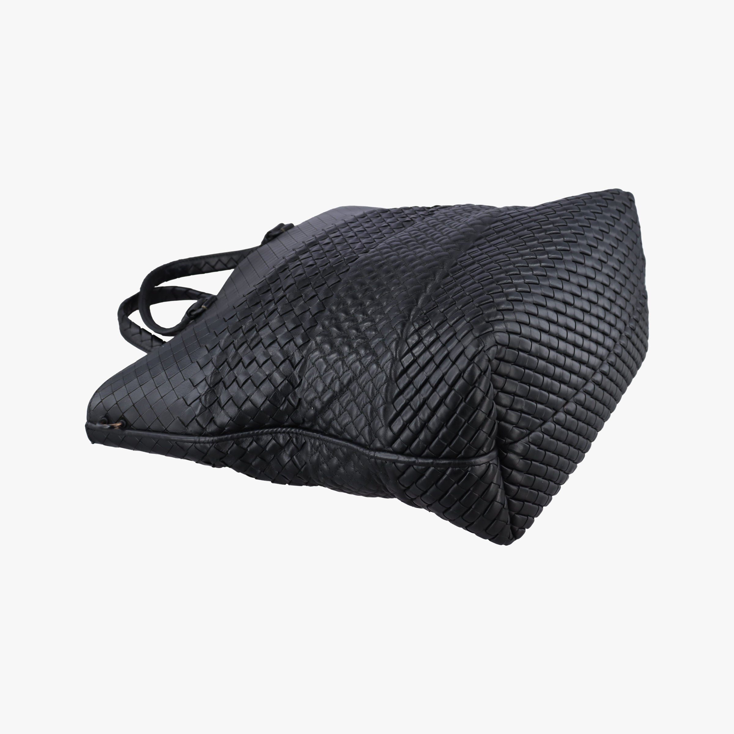Pre-owned Bottega Veneta Intrecciato Black lambskin  shoulderbag | stylenewstar
