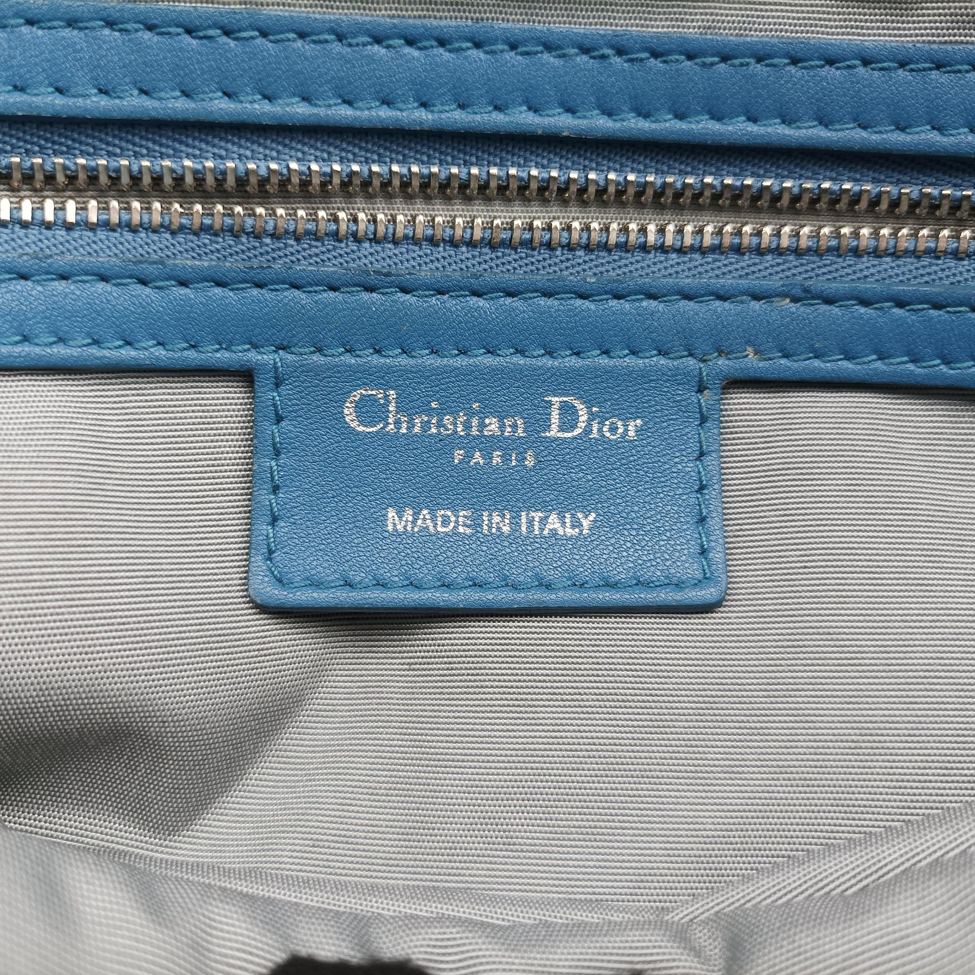 Pre-owned Christian Dior New Rock Cannage Blue Lambskin  shoulderbag | stylenewstar