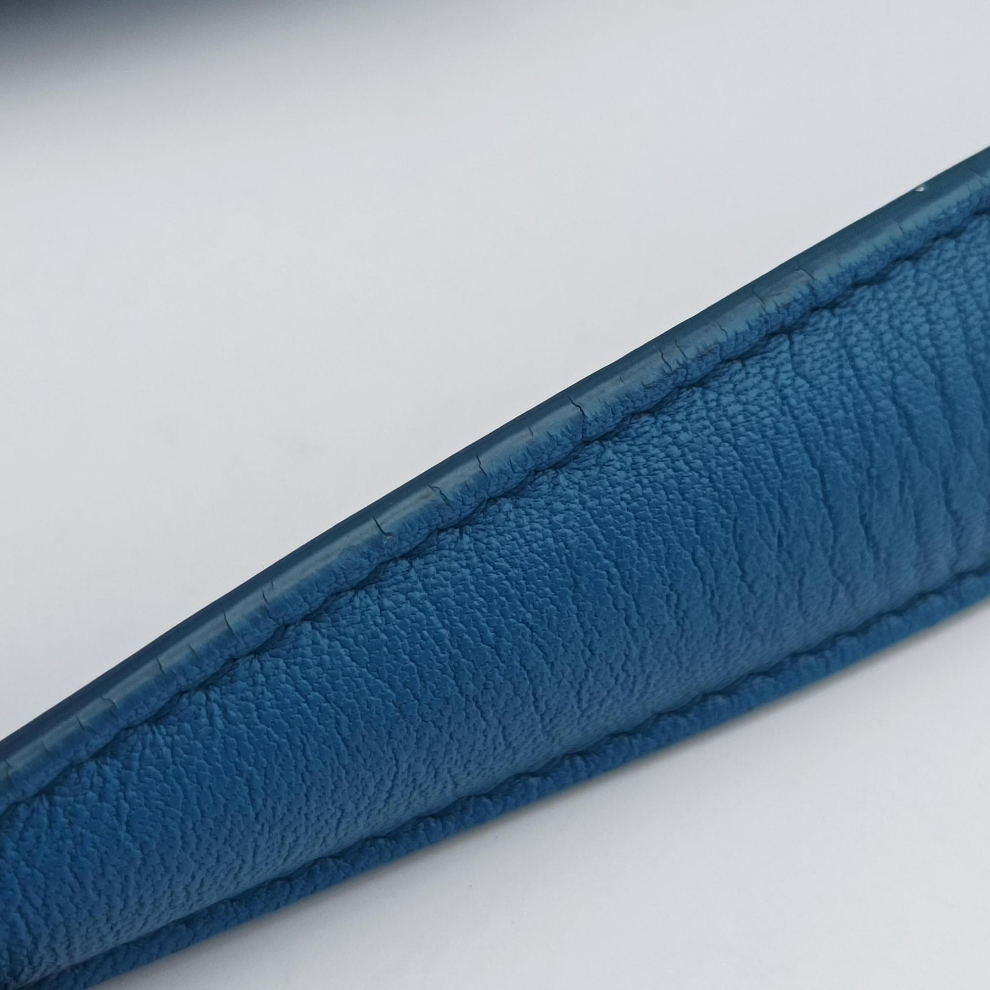 Pre-owned Christian Dior New Rock Cannage Blue Lambskin  shoulderbag | stylenewstar