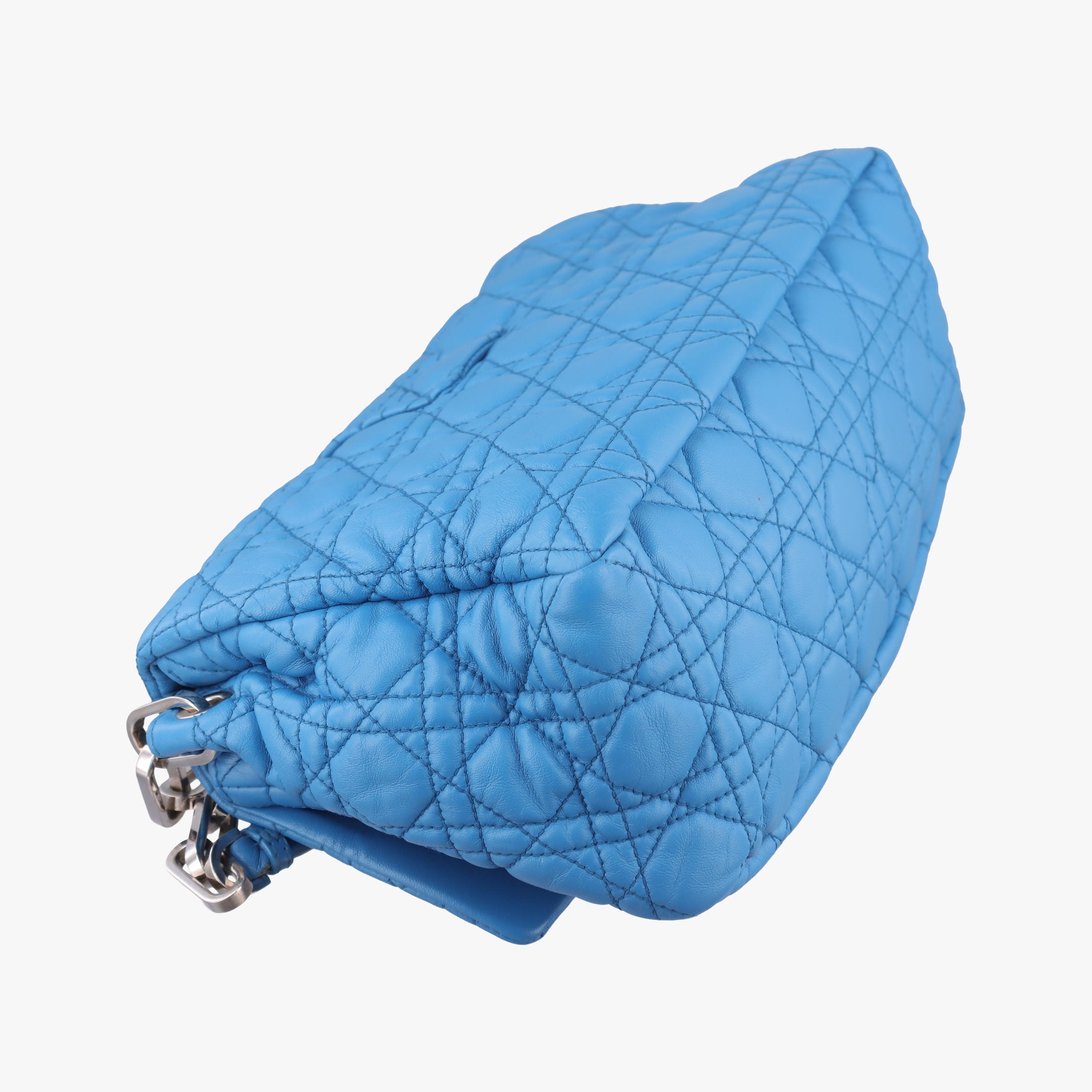 Pre-owned Christian Dior New Rock Cannage Blue Lambskin  shoulderbag | stylenewstar