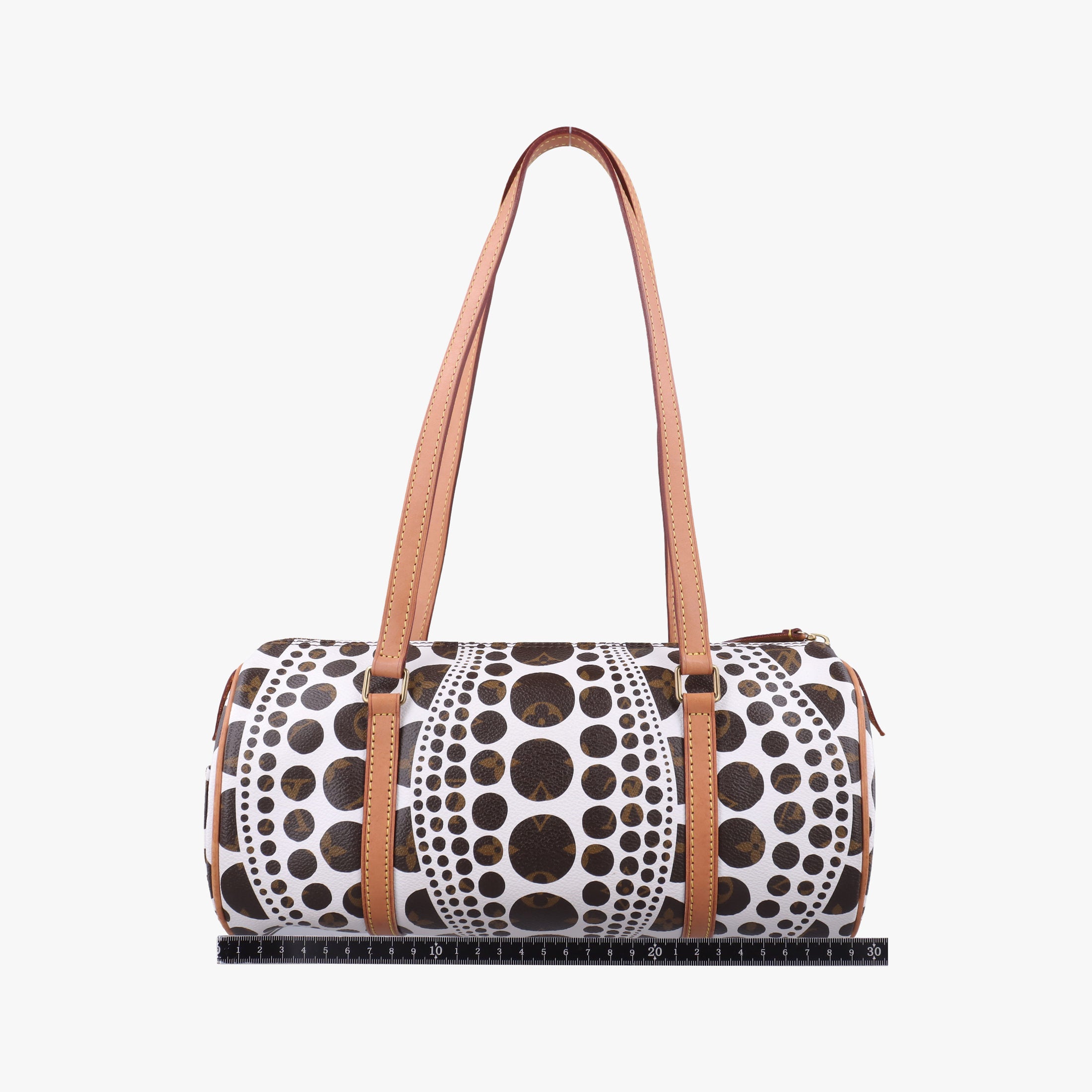 Pre-owned Louis Vuitton Papillon GM White × Brown Monogram Pumpkin Dots M40687 handbag | stylenewstar