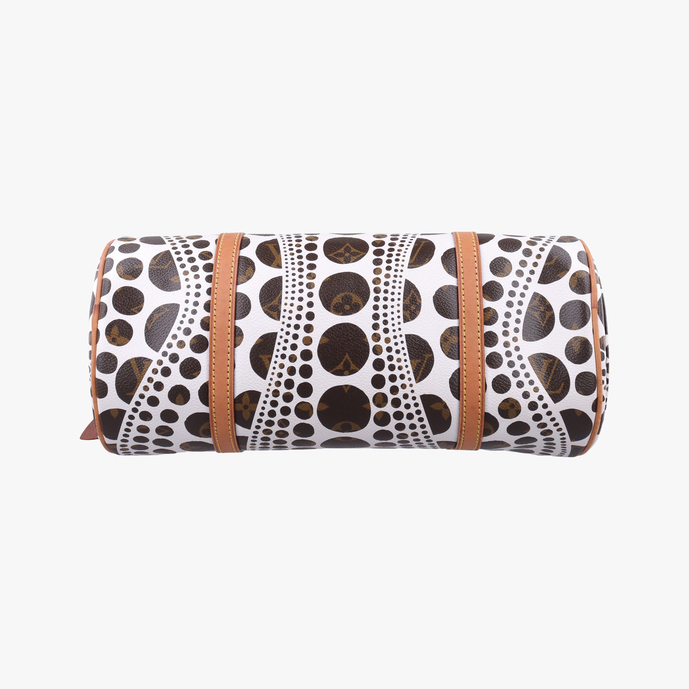 Pre-owned Louis Vuitton Papillon GM White × Brown Monogram Pumpkin Dots M40687 handbag | stylenewstar