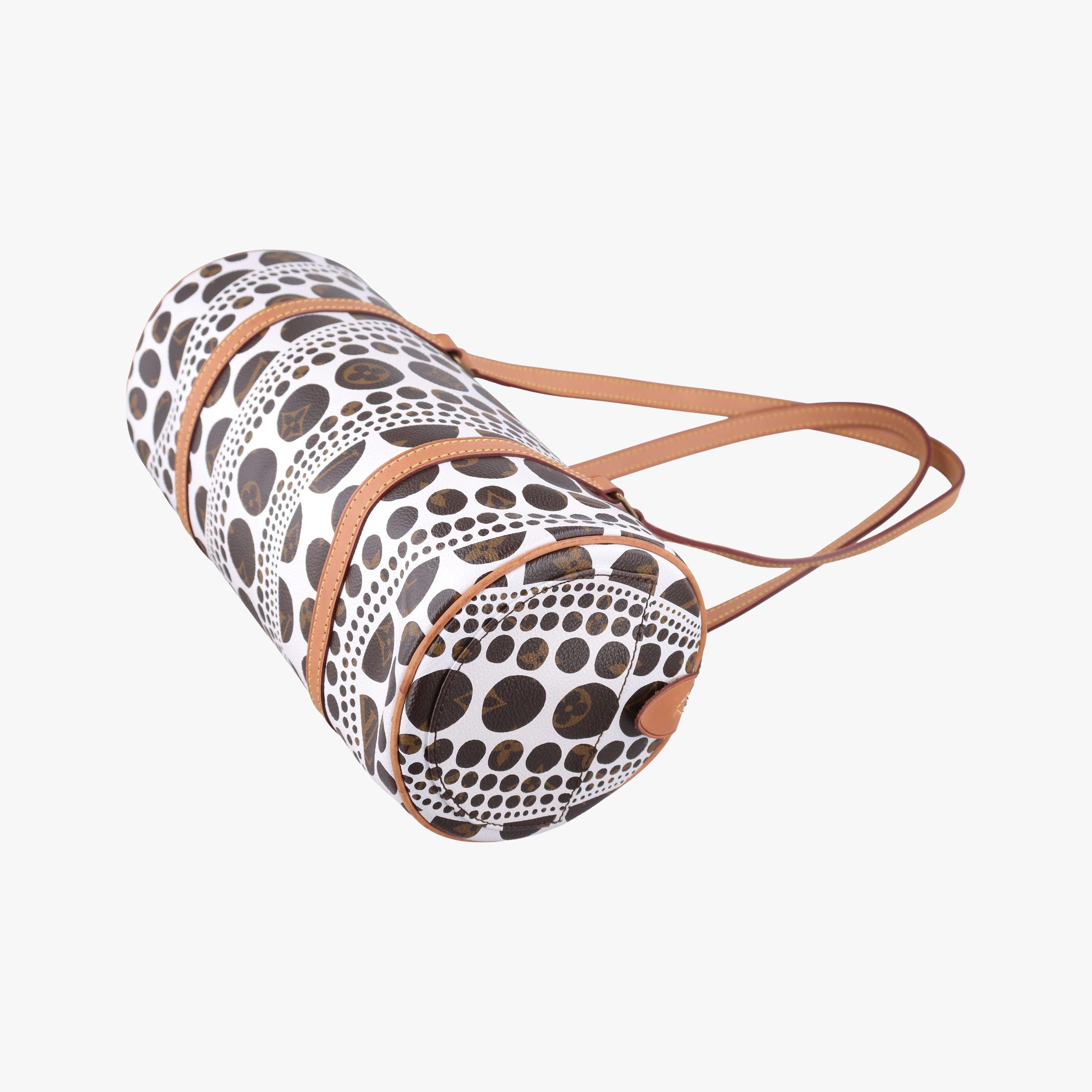 Pre-owned Louis Vuitton Papillon GM White × Brown Monogram Pumpkin Dots M40687 handbag | stylenewstar