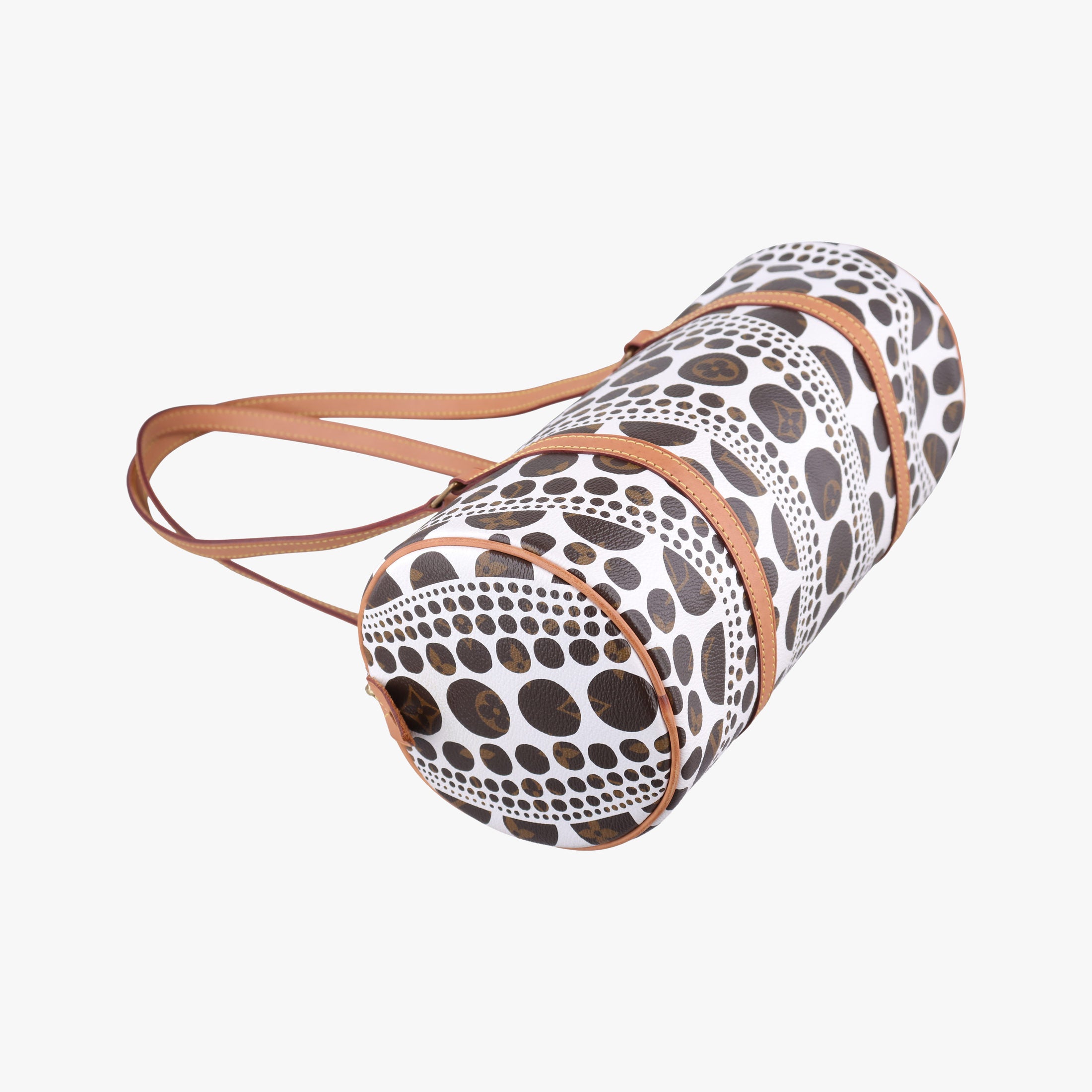 Pre-owned Louis Vuitton Papillon GM White × Brown Monogram Pumpkin Dots M40687 handbag | stylenewstar