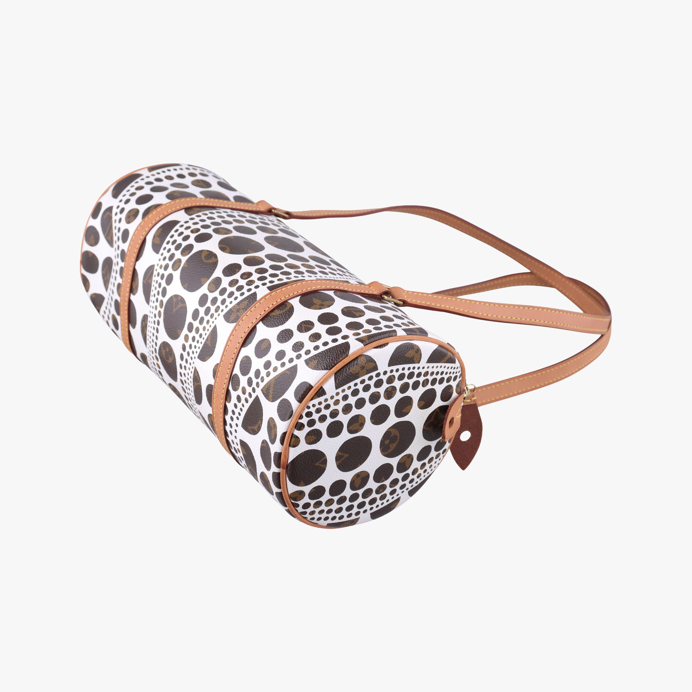 Pre-owned Louis Vuitton Papillon GM White × Brown Monogram Pumpkin Dots M40687 handbag | stylenewstar