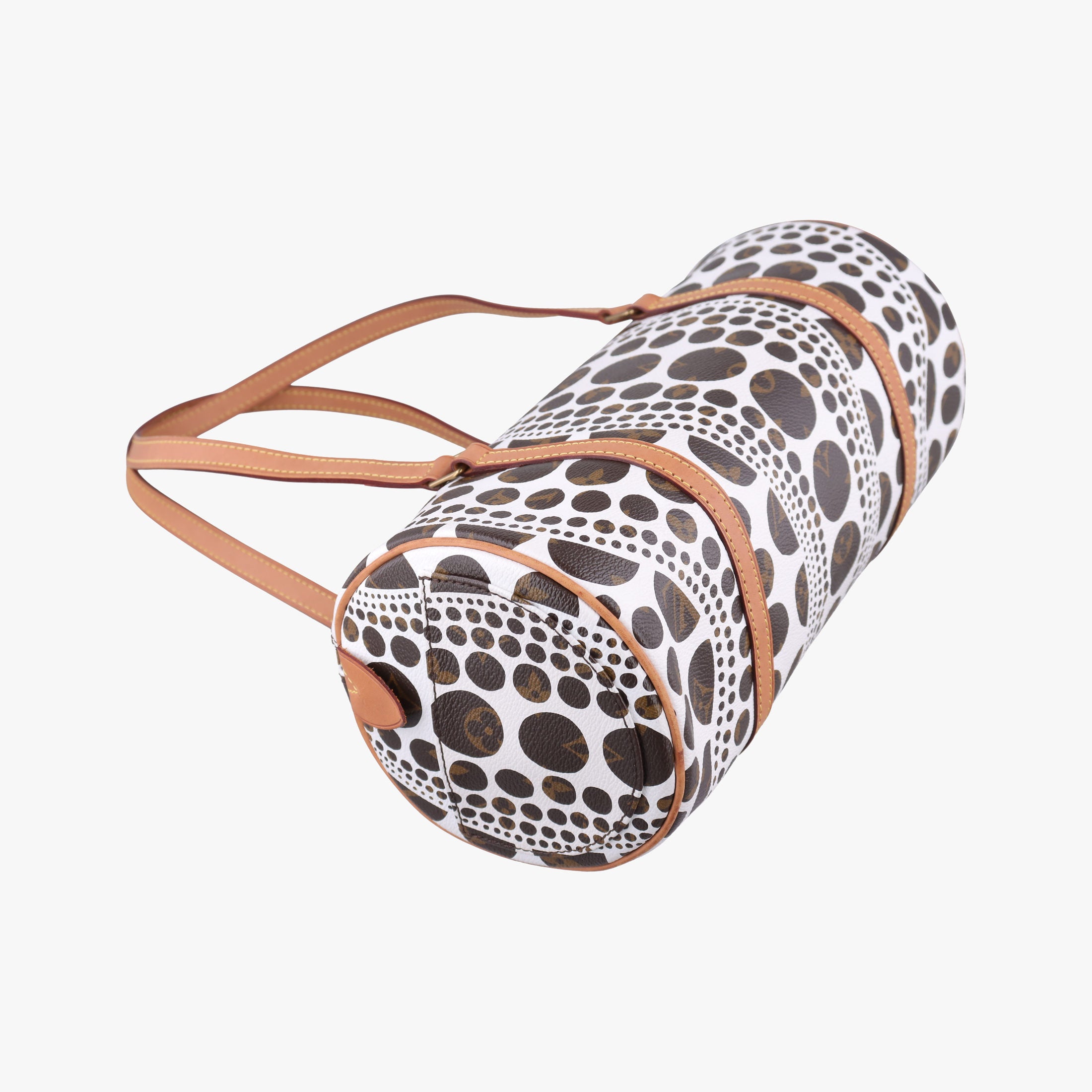 Pre-owned Louis Vuitton Papillon GM White × Brown Monogram Pumpkin Dots M40687 handbag | stylenewstar