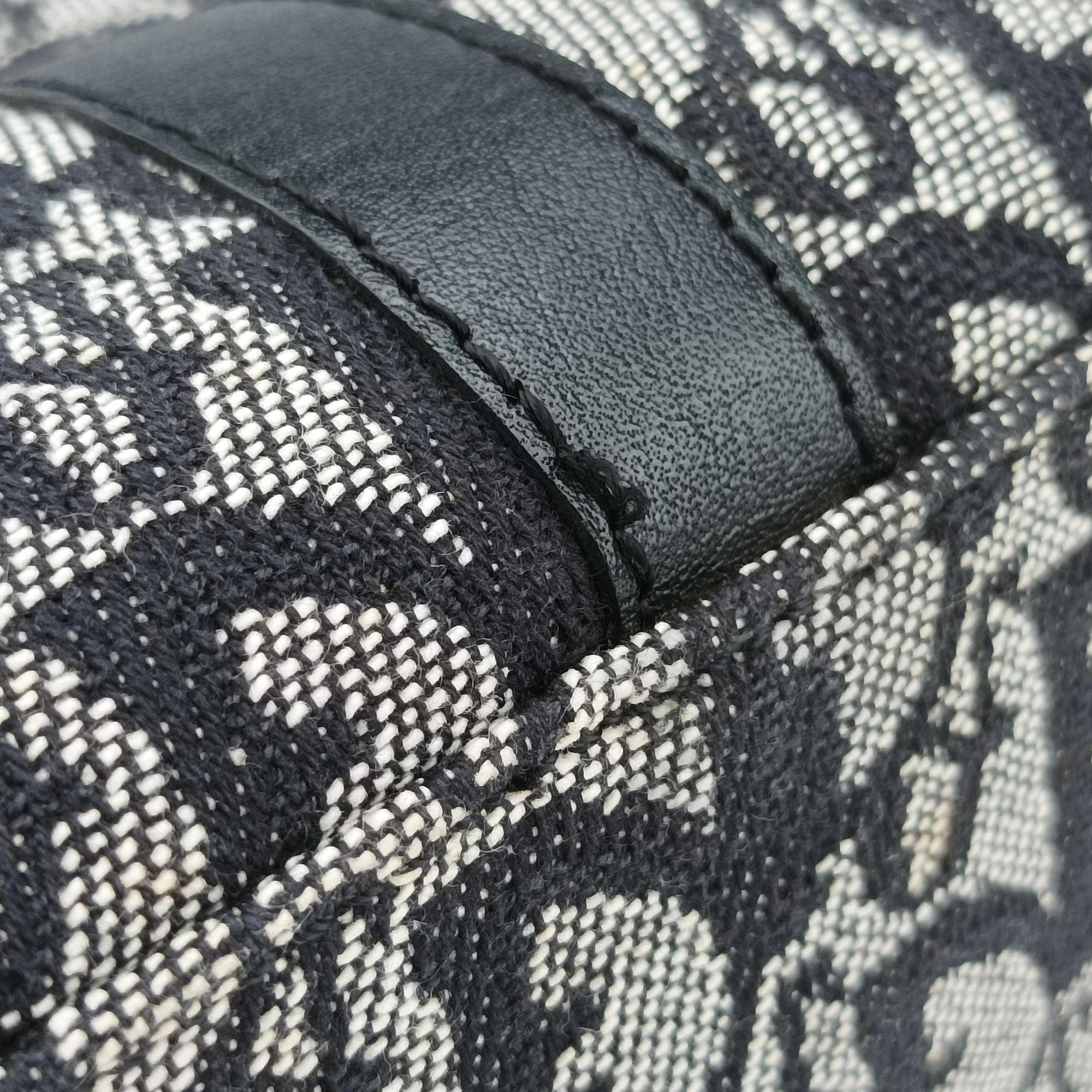 Pre-owned Christian Dior Trotter Tote Navy Jacquard × Leather  handbag | stylenewstar