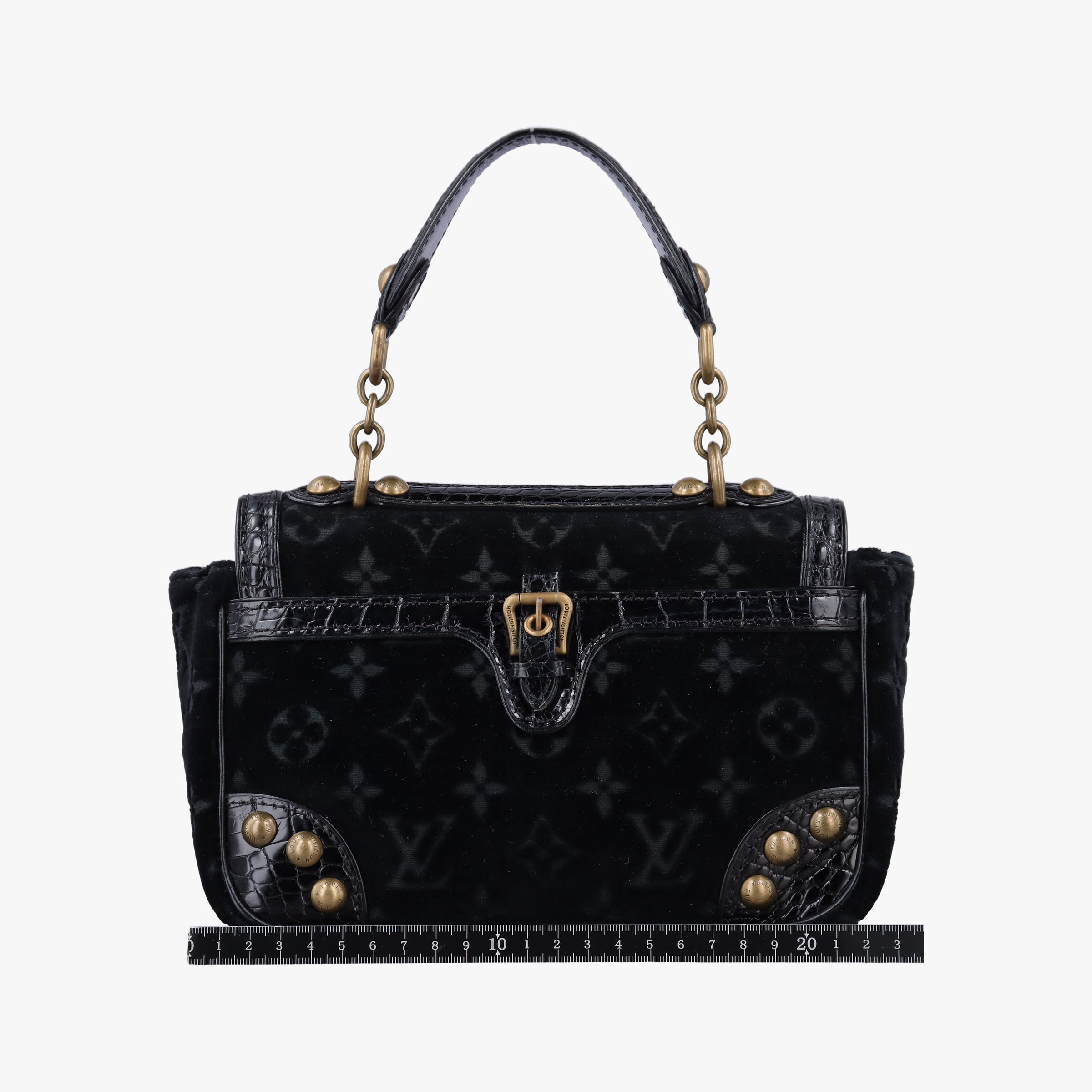 Pre-owned Louis Vuitton Irvine black Velour×Alligator M92733 shoulderbag | stylenewstar
