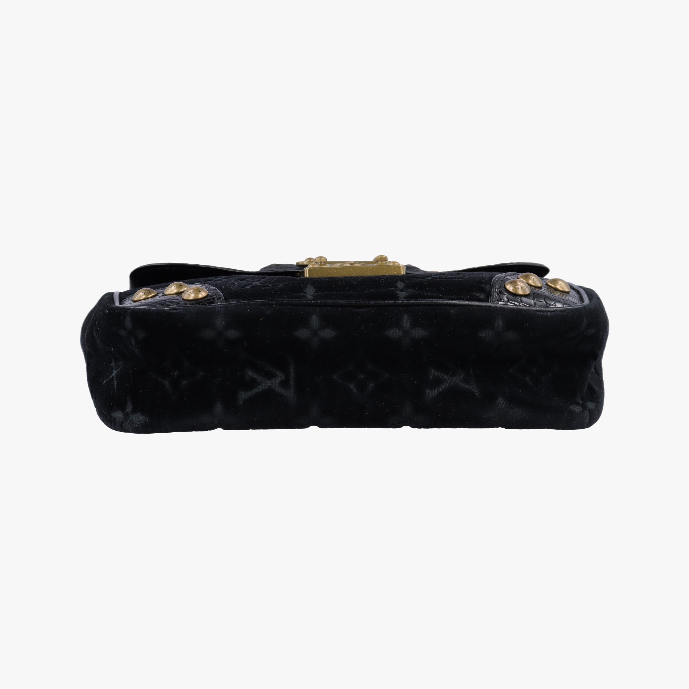 Pre-owned Louis Vuitton Irvine black Velour×Alligator M92733 shoulderbag | stylenewstar
