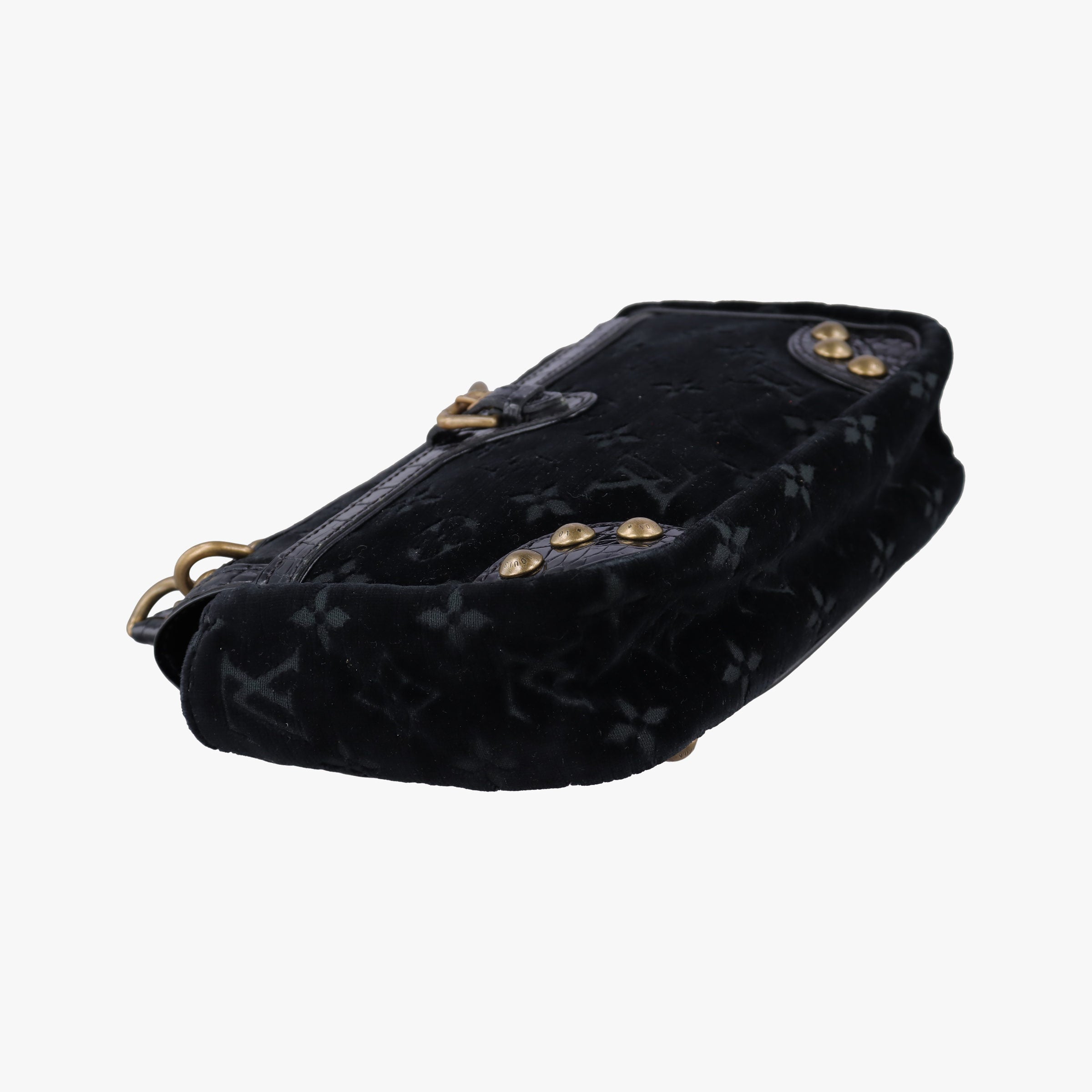 Pre-owned Louis Vuitton Irvine black Velour×Alligator M92733 shoulderbag | stylenewstar