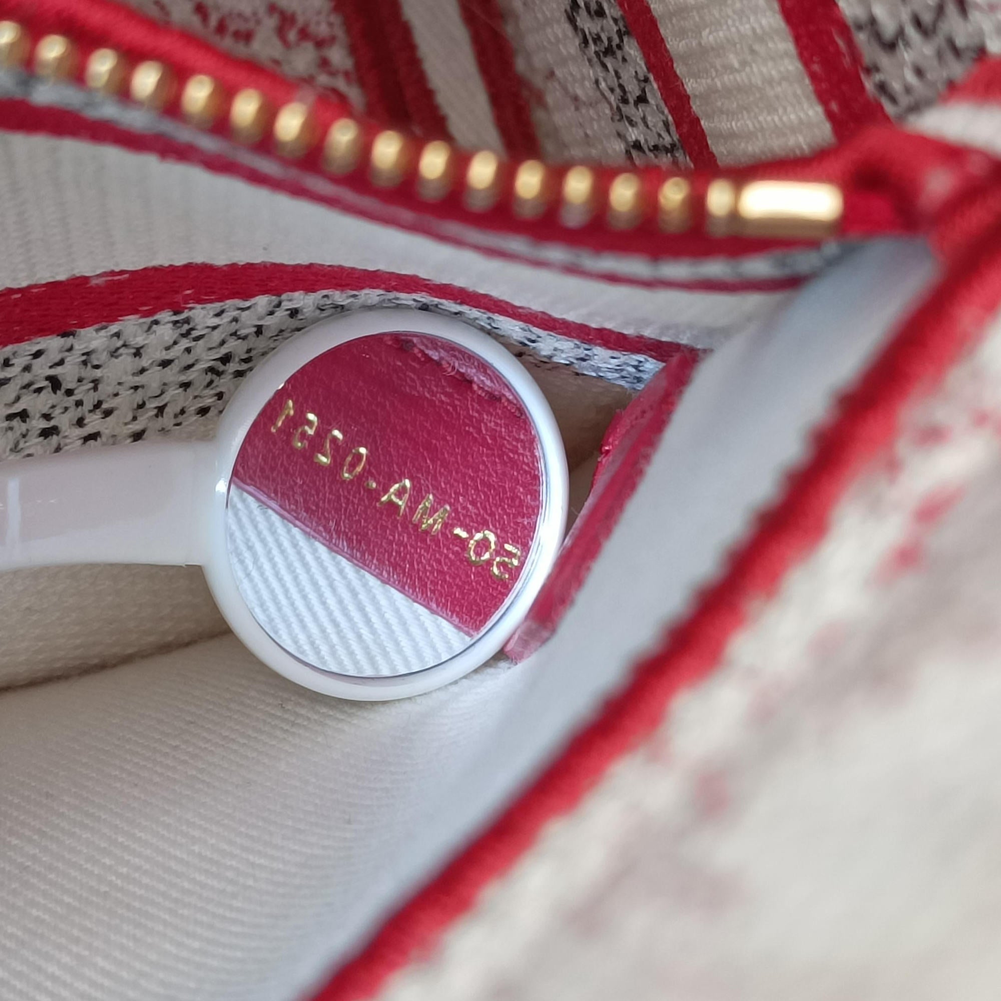 Pre-owned Christian Dior D-Lite Medium Royaume Red×multicolor canvas  shoulderbag | stylenewstar