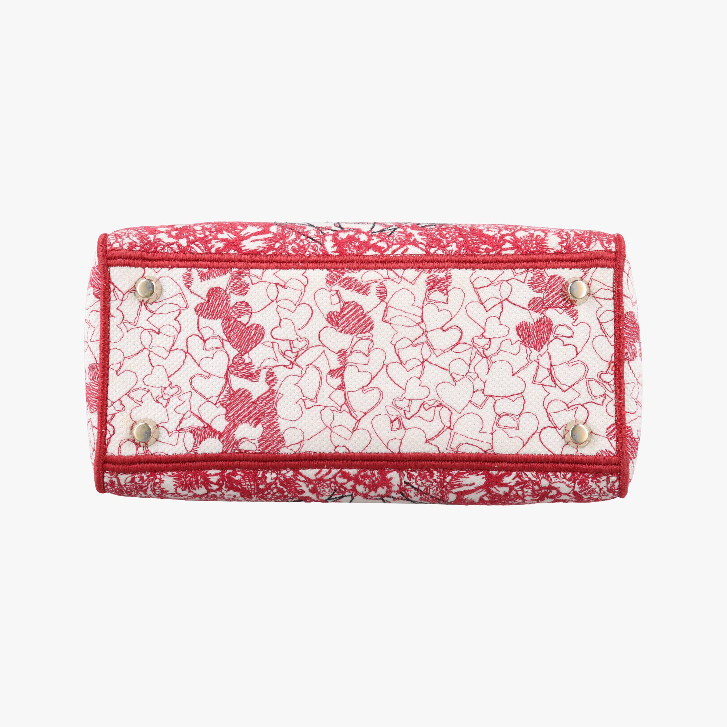 Pre-owned Christian Dior D-Lite Medium Royaume Red×multicolor canvas  shoulderbag | stylenewstar