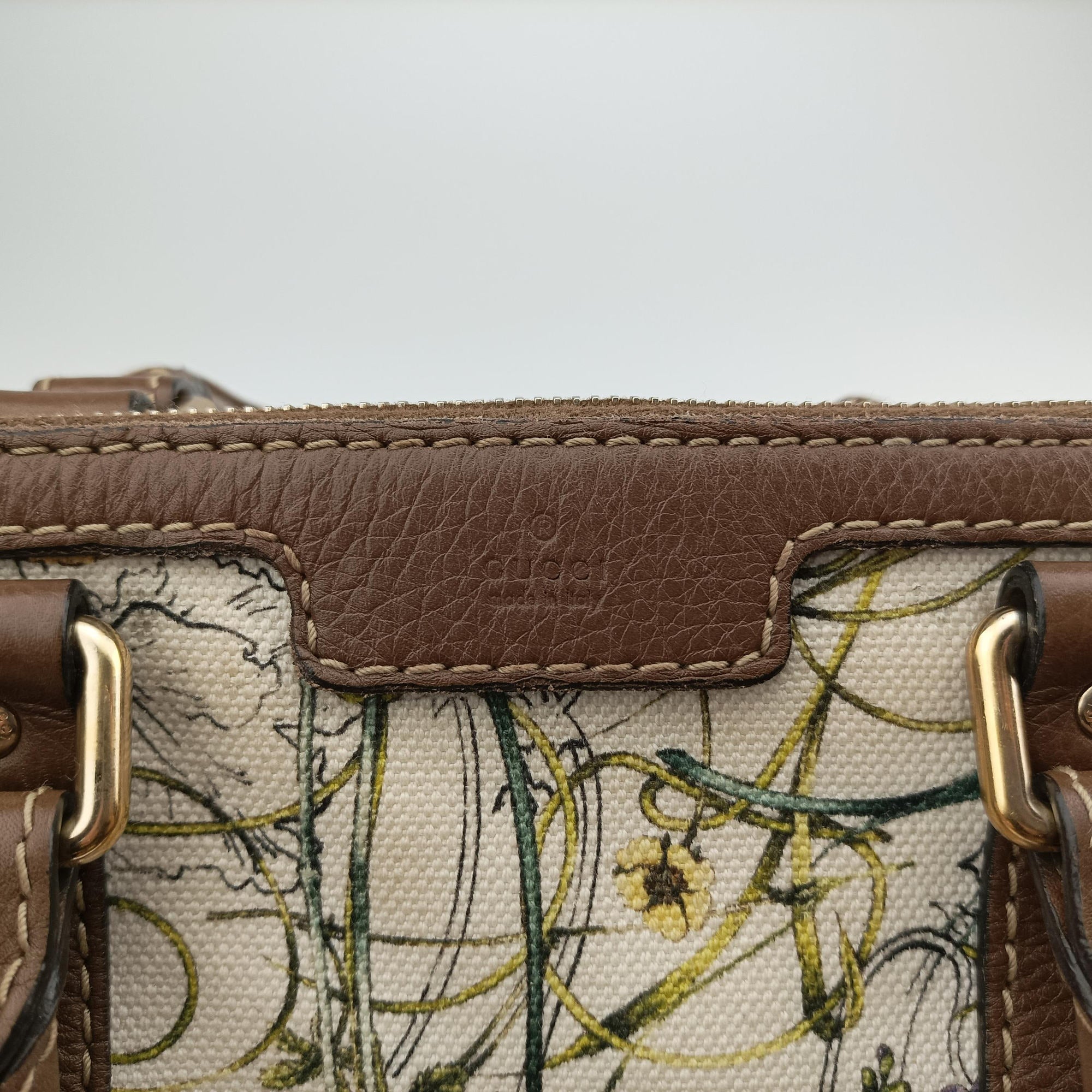 Pre-owned Gucci flora print Multicolour Leather×Canvas 247205 handbag | stylenewstar