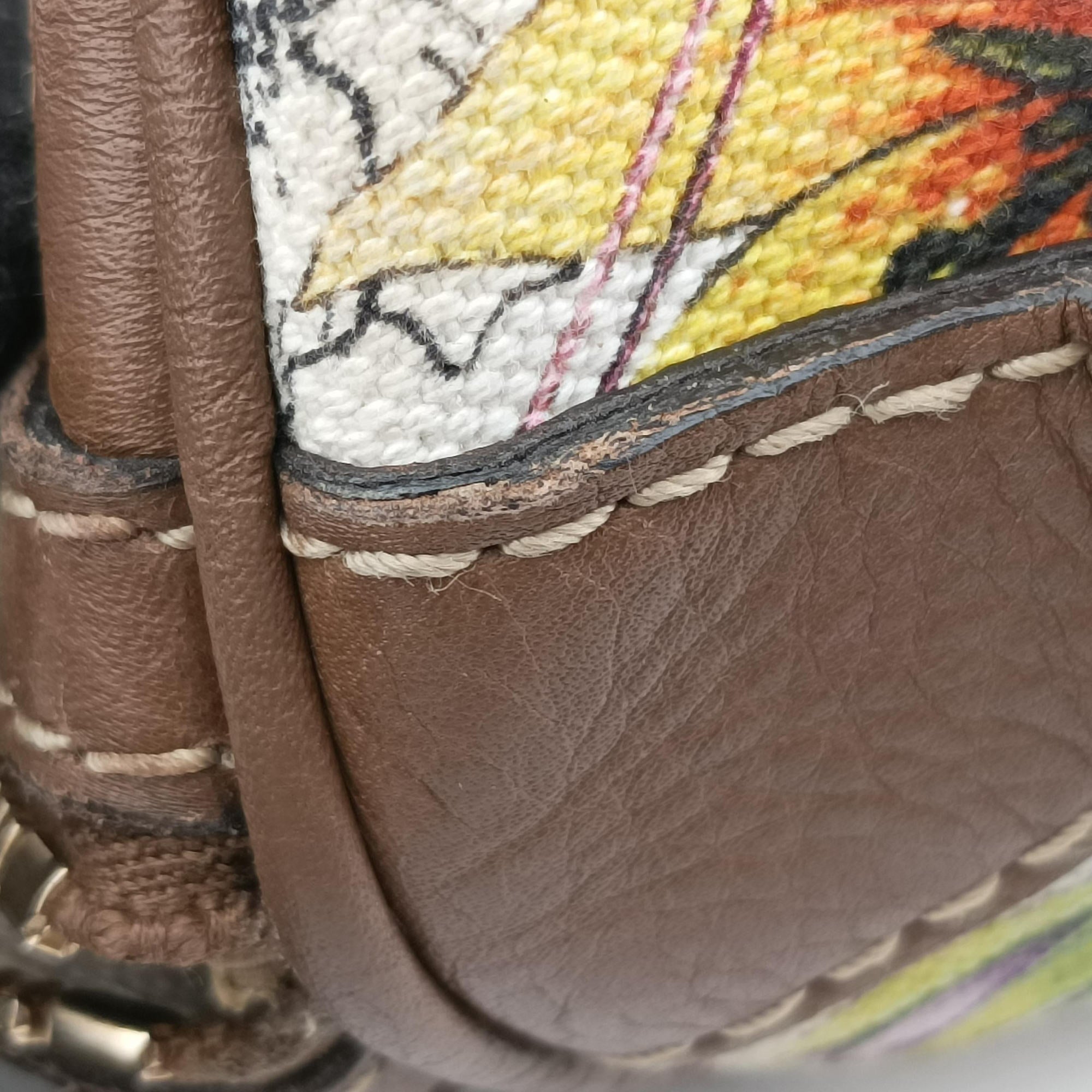 Pre-owned Gucci flora print Multicolour Leather×Canvas 247205 handbag | stylenewstar