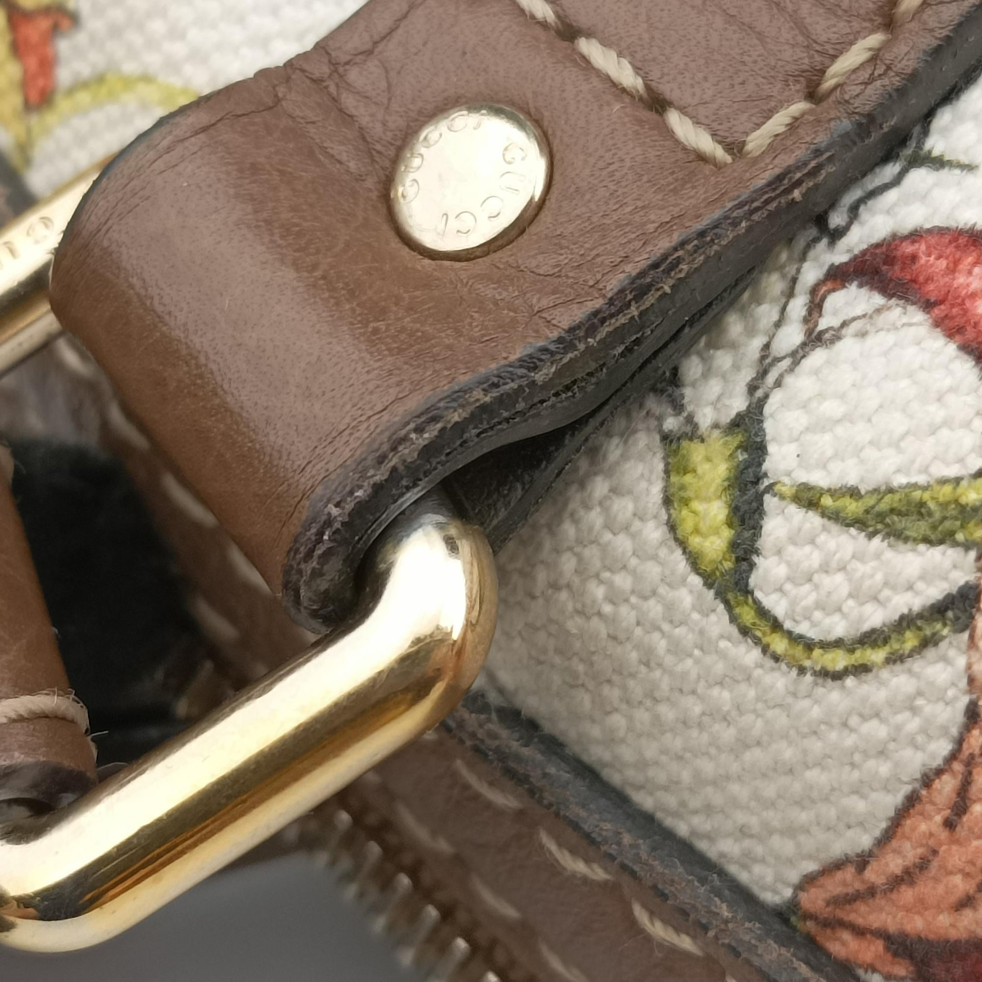 Pre-owned Gucci flora print Multicolour Leather×Canvas 247205 handbag | stylenewstar