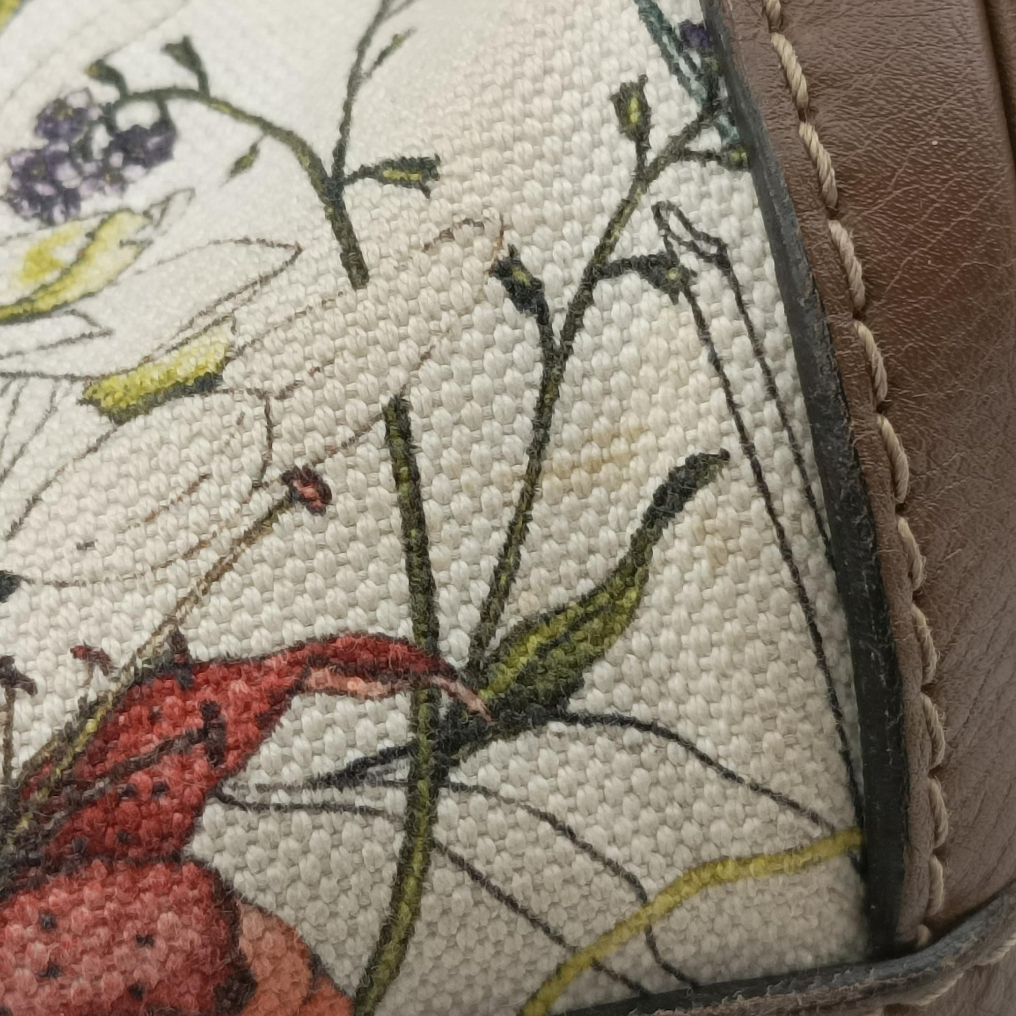 Pre-owned Gucci flora print Multicolour Leather×Canvas 247205 handbag | stylenewstar
