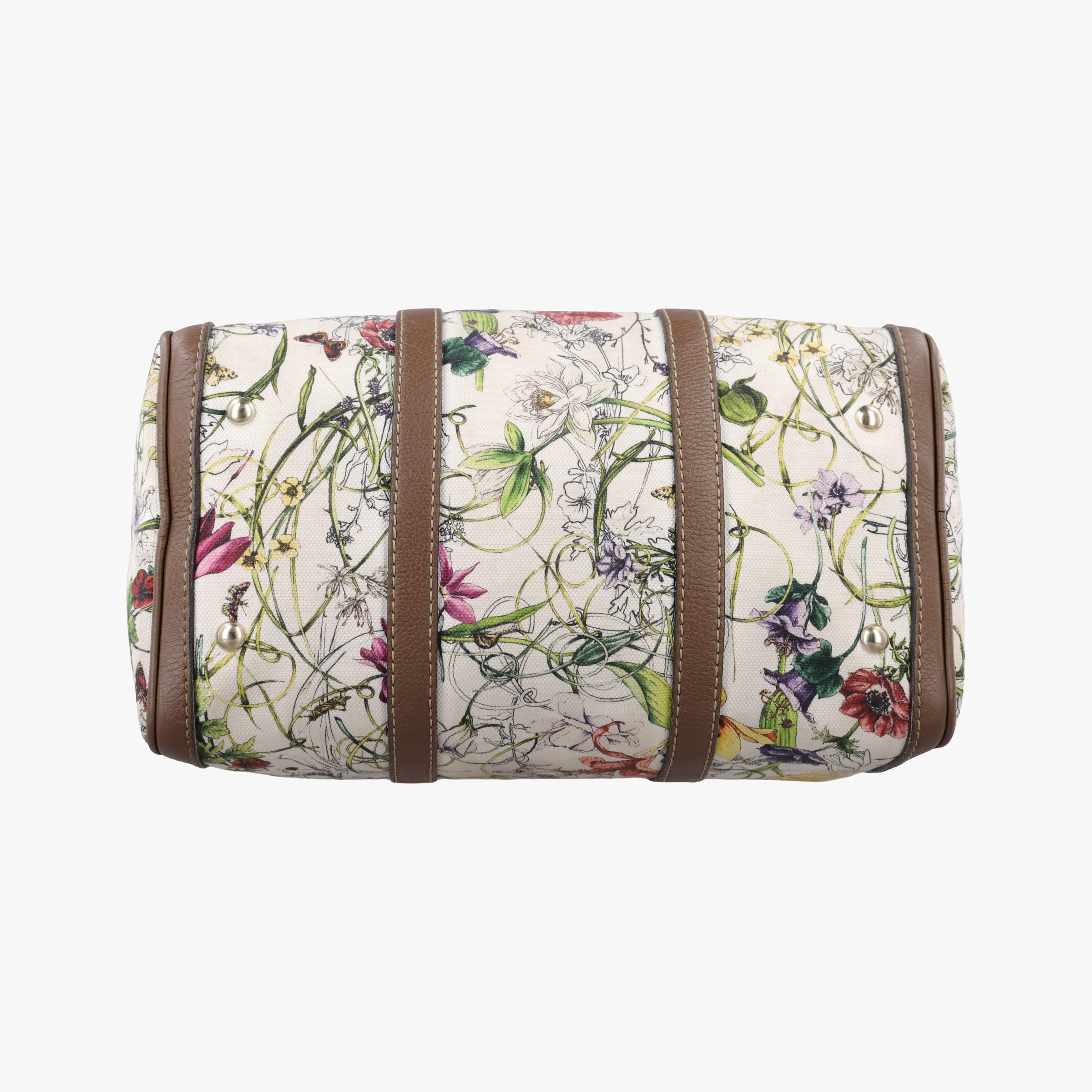 Pre-owned Gucci flora print Multicolour Leather×Canvas 247205 handbag | stylenewstar
