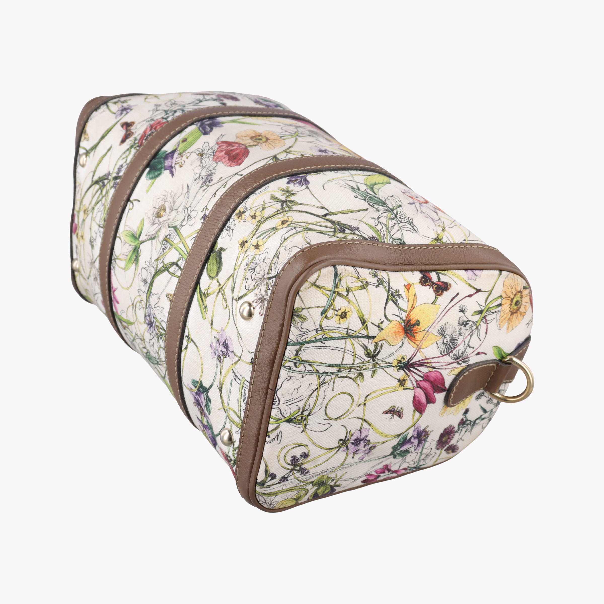 Pre-owned Gucci flora print Multicolour Leather×Canvas 247205 handbag | stylenewstar