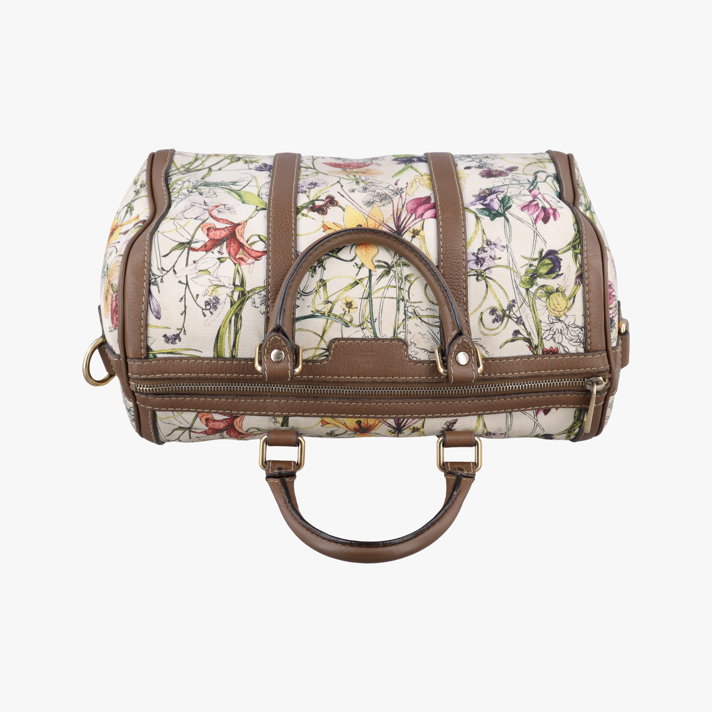 Pre-owned Gucci flora print Multicolour Leather×Canvas 247205 handbag | stylenewstar