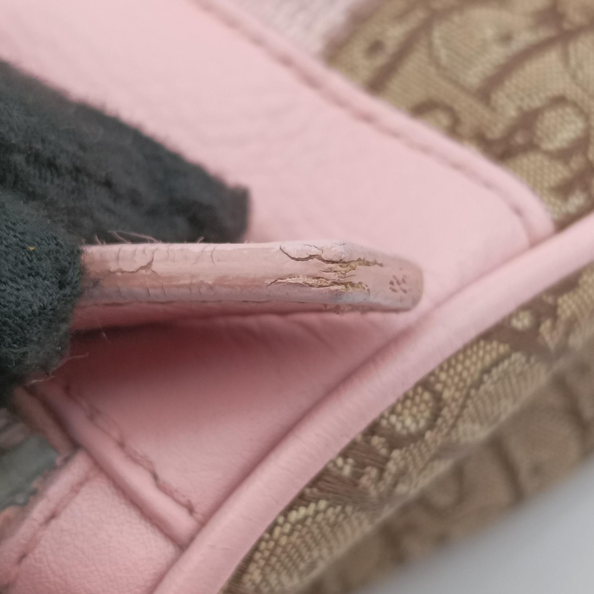 Pre-owned Christian Dior Street Chic  Pink×Beige Canvas x Leather  handbag | stylenewstar
