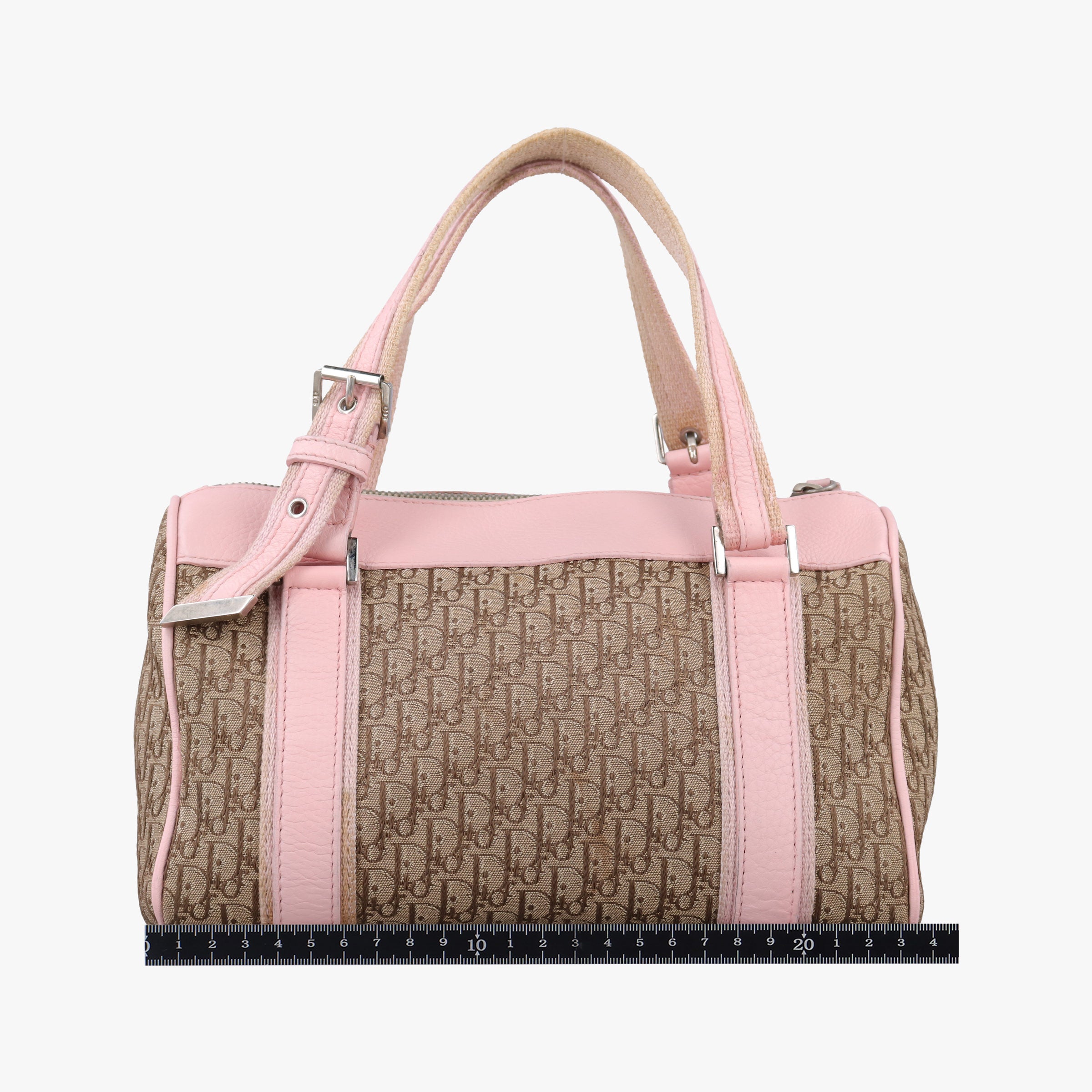 Pre-owned Christian Dior Street Chic  Pink×Beige Canvas x Leather  handbag | stylenewstar