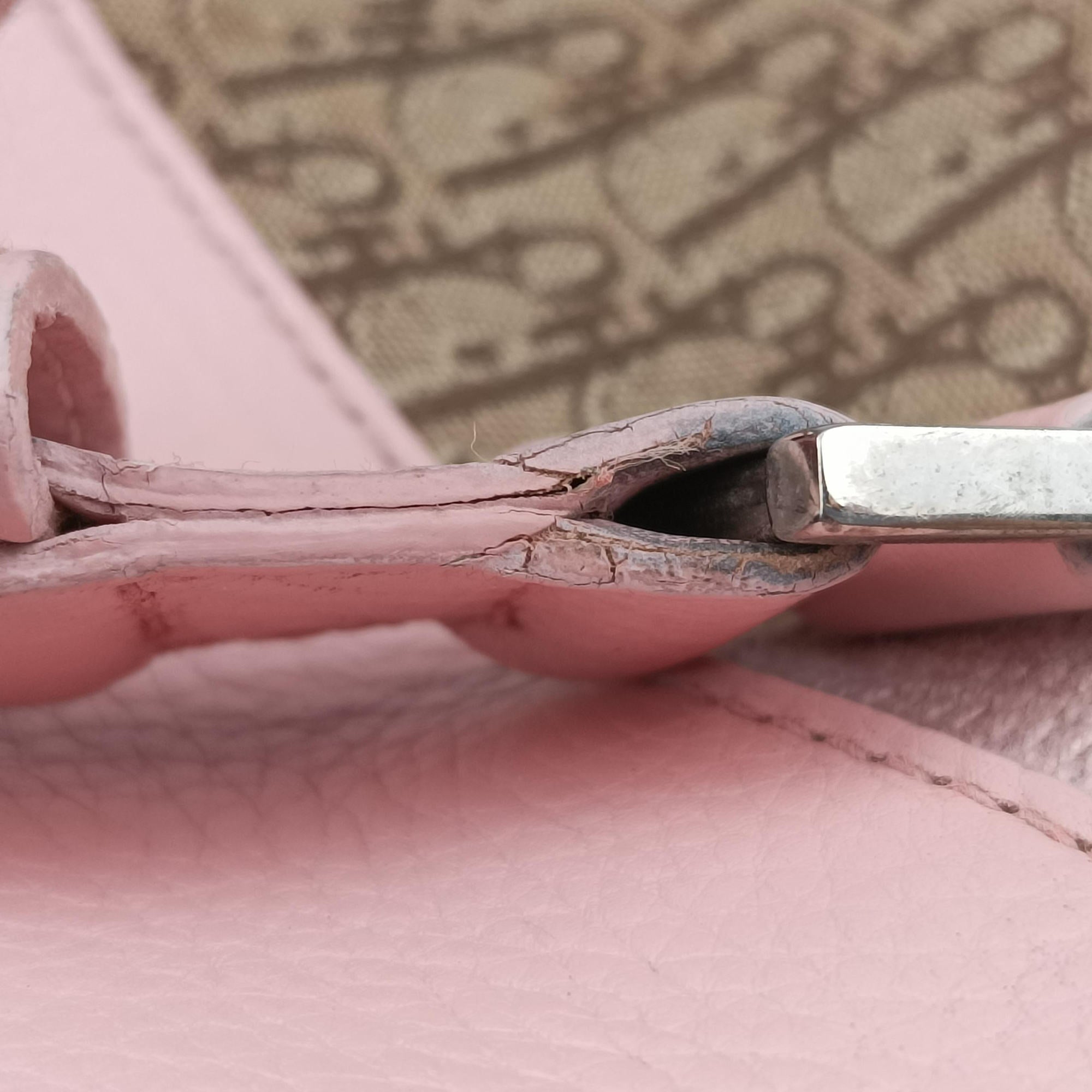 Pre-owned Christian Dior Street Chic  Pink×Beige Canvas x Leather  handbag | stylenewstar