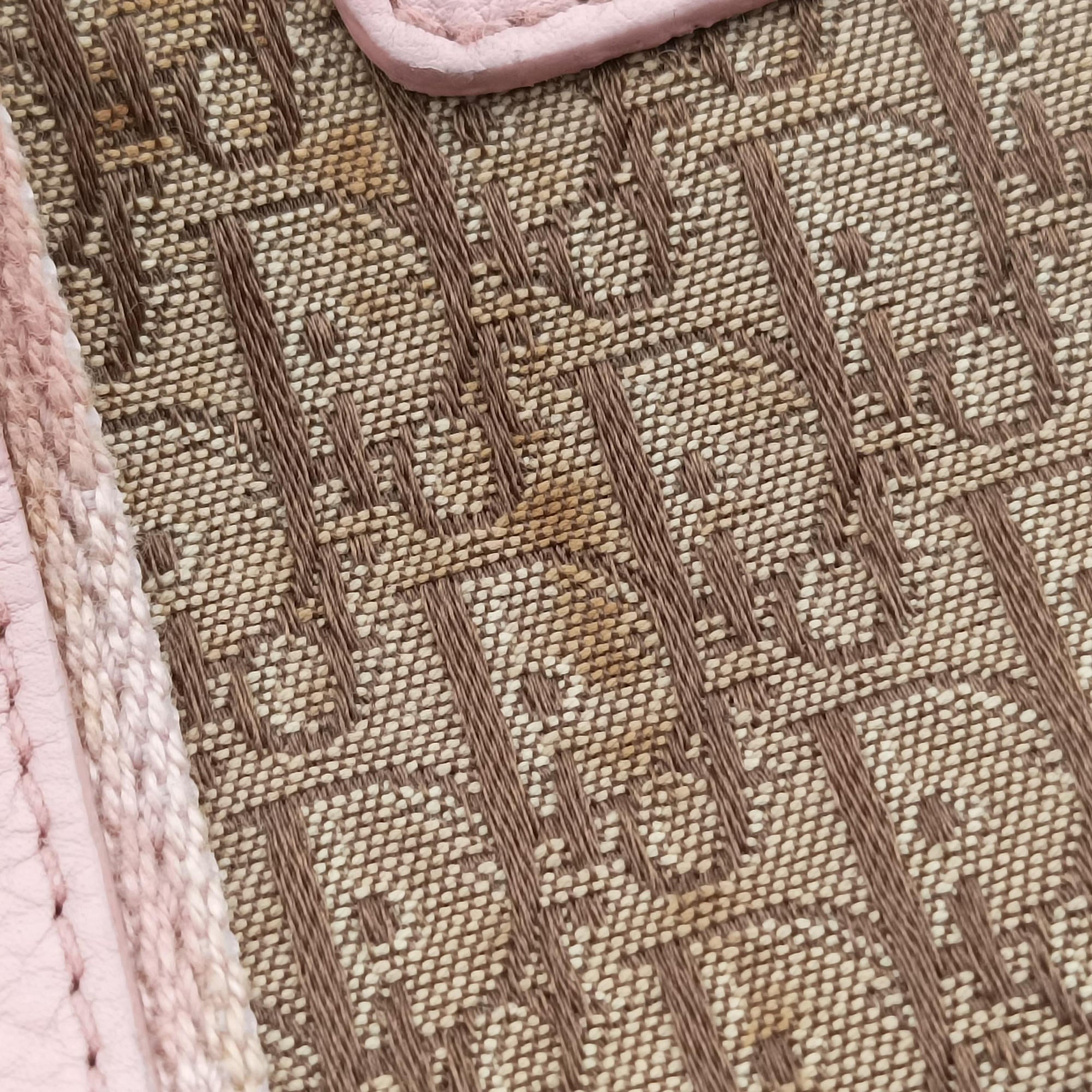 Pre-owned Christian Dior Street Chic  Pink×Beige Canvas x Leather  handbag | stylenewstar