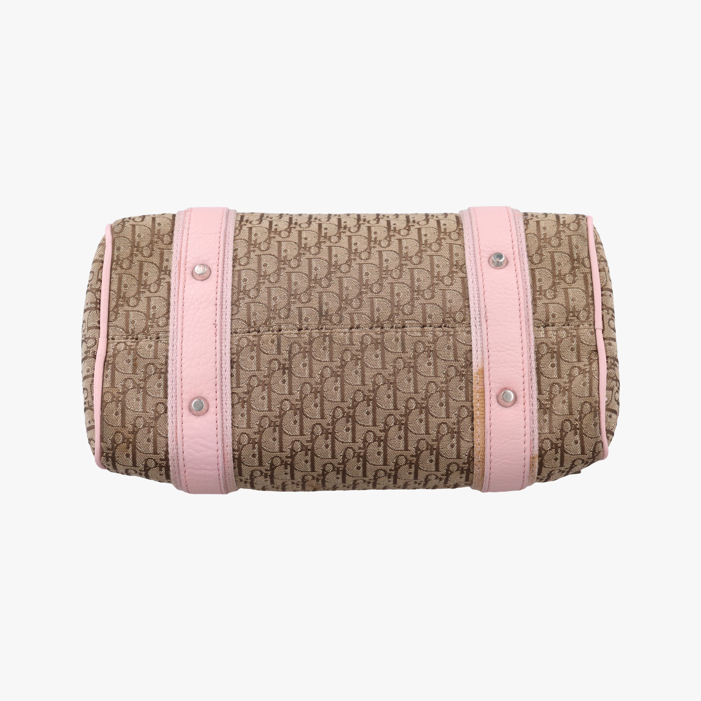 Pre-owned Christian Dior Street Chic  Pink×Beige Canvas x Leather  handbag | stylenewstar