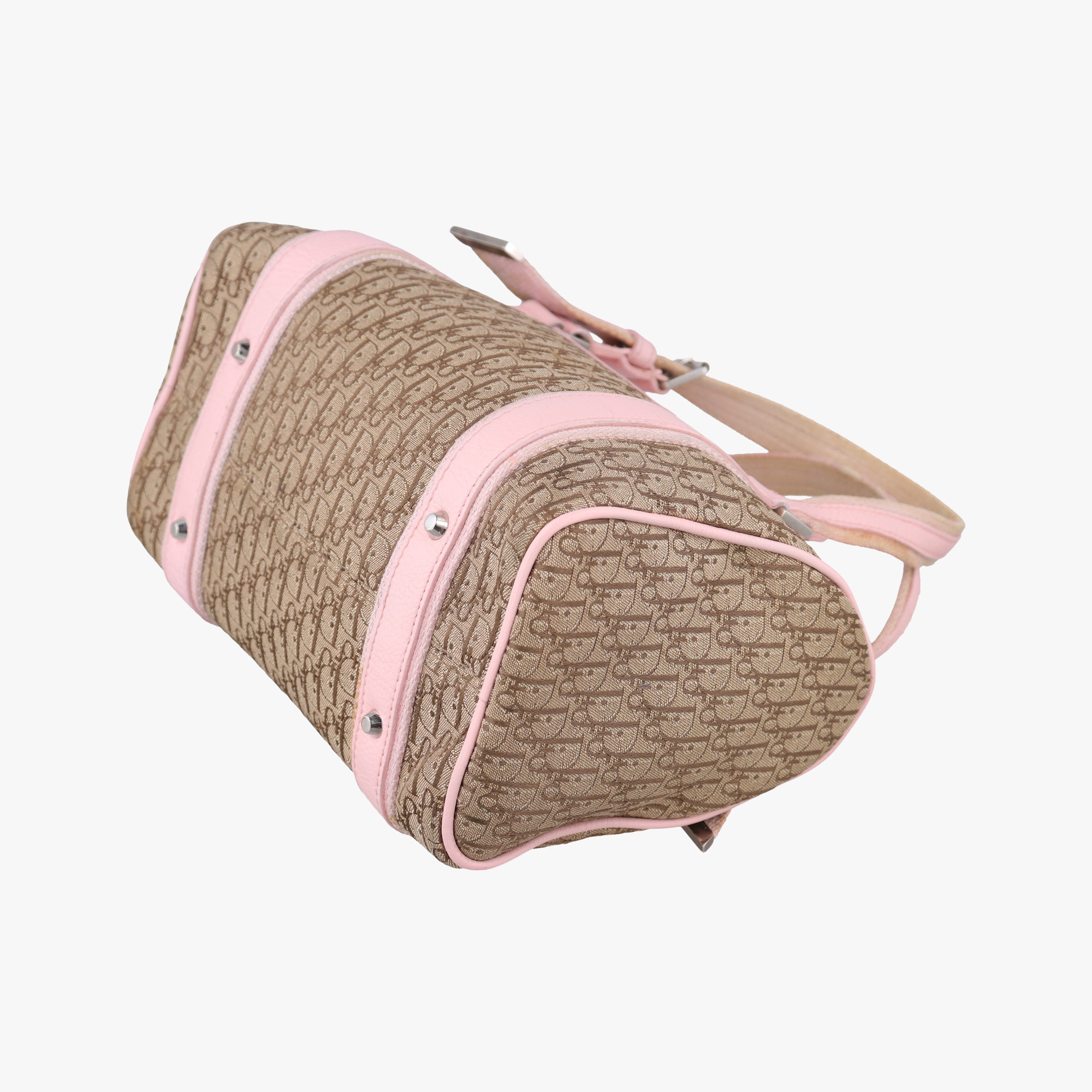 Pre-owned Christian Dior Street Chic  Pink×Beige Canvas x Leather  handbag | stylenewstar