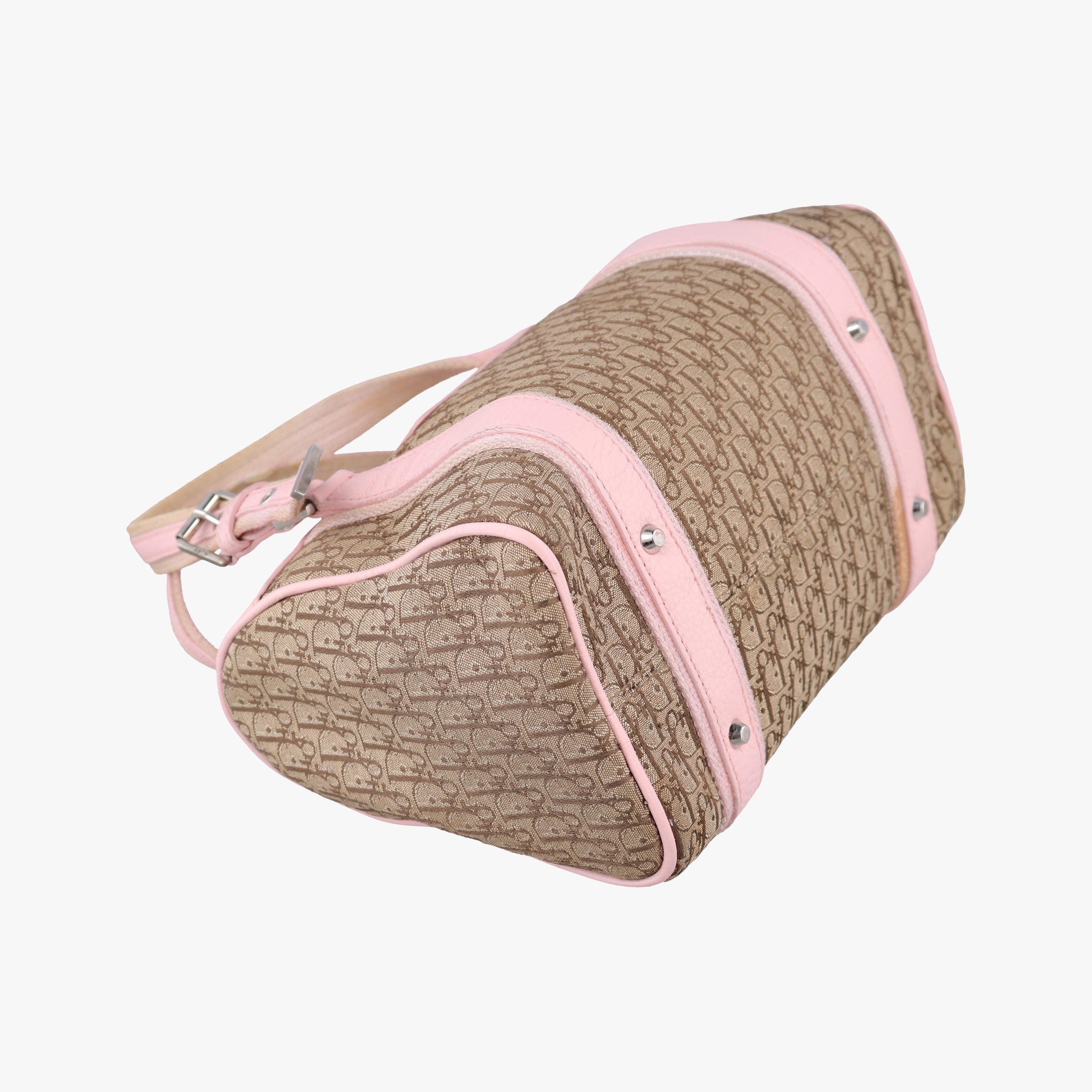 Pre-owned Christian Dior Street Chic  Pink×Beige Canvas x Leather  handbag | stylenewstar