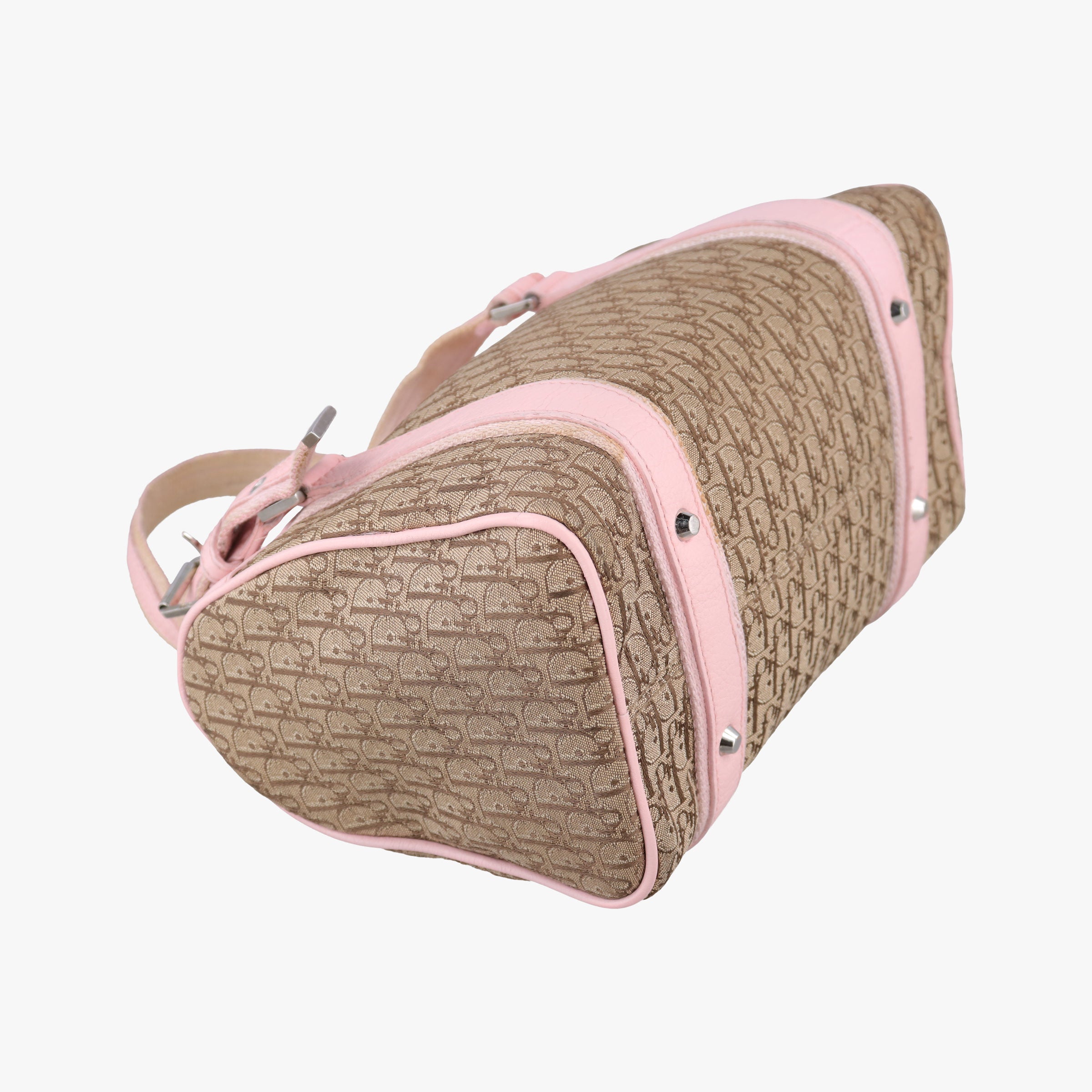 Pre-owned Christian Dior Street Chic  Pink×Beige Canvas x Leather  handbag | stylenewstar