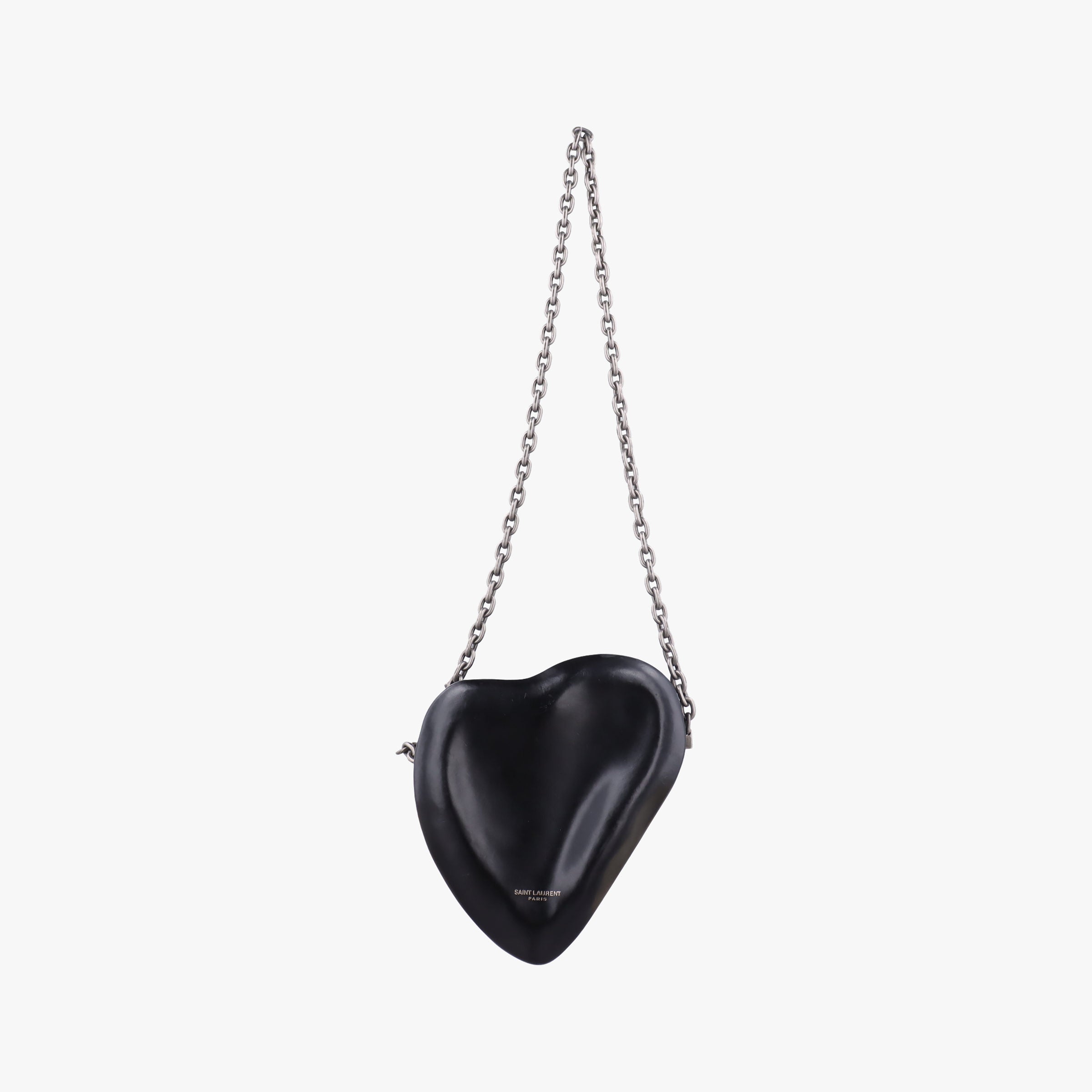 Pre-owned Yves Saint Laurent Love box heart Black Leather 564323 shoulderbag | stylenewstar