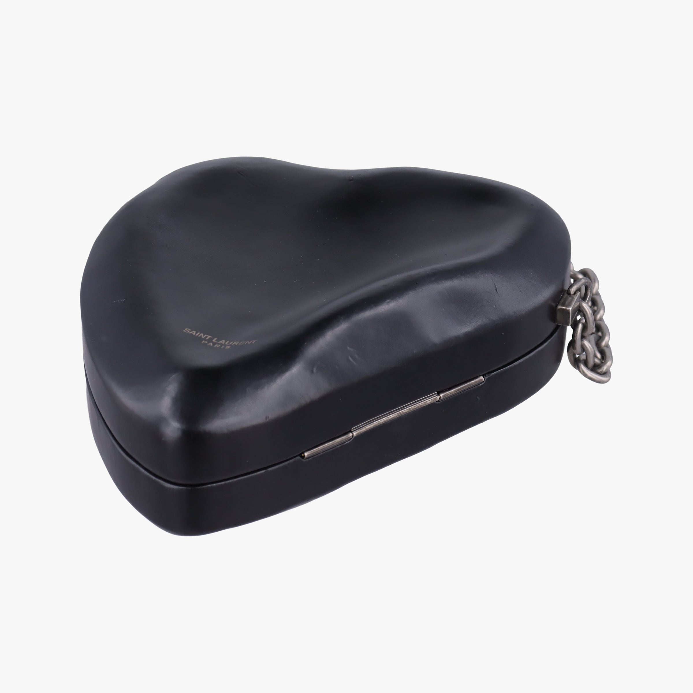 Pre-owned Yves Saint Laurent Love box heart Black Leather 564323 shoulderbag | stylenewstar