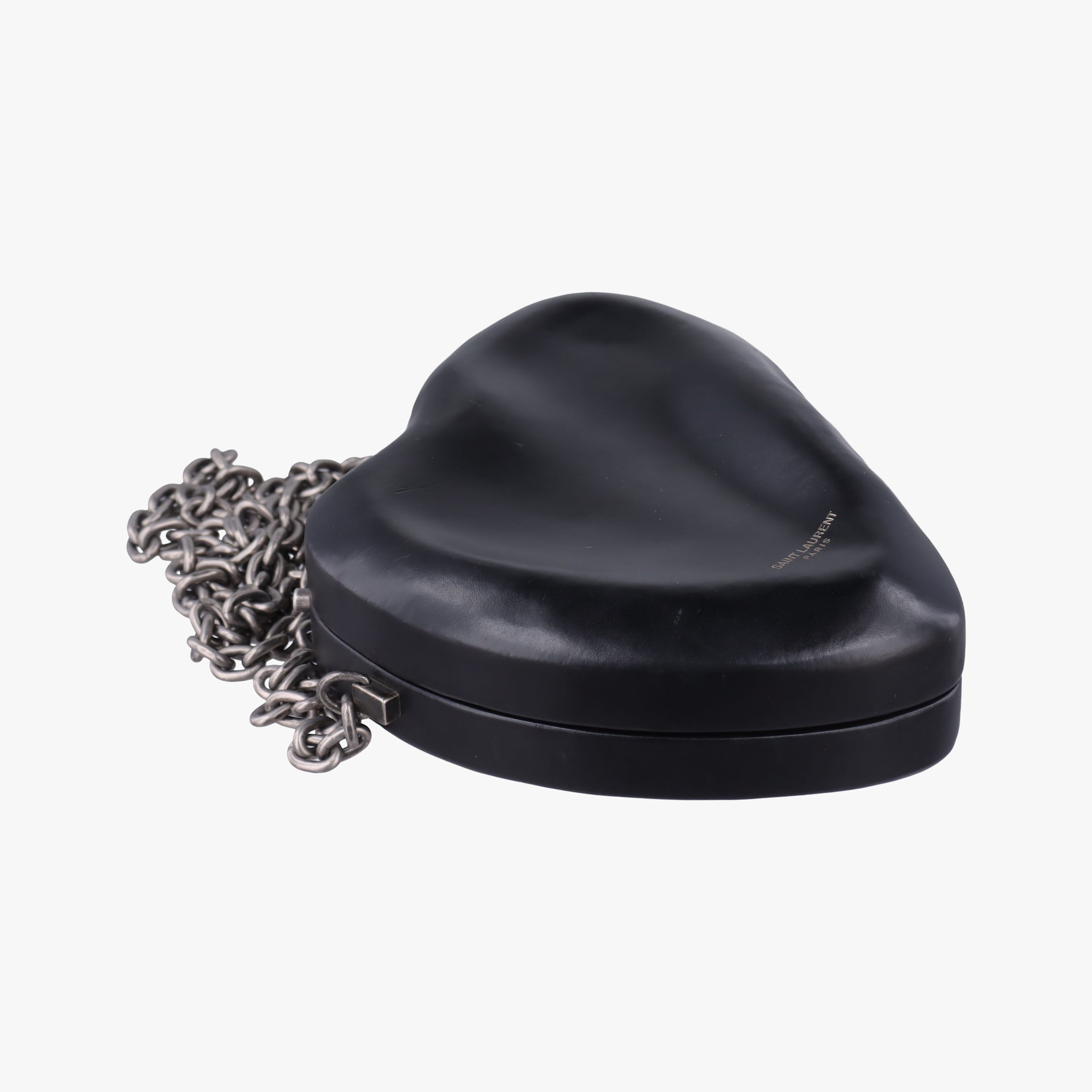 Pre-owned Yves Saint Laurent Love box heart Black Leather 564323 shoulderbag | stylenewstar