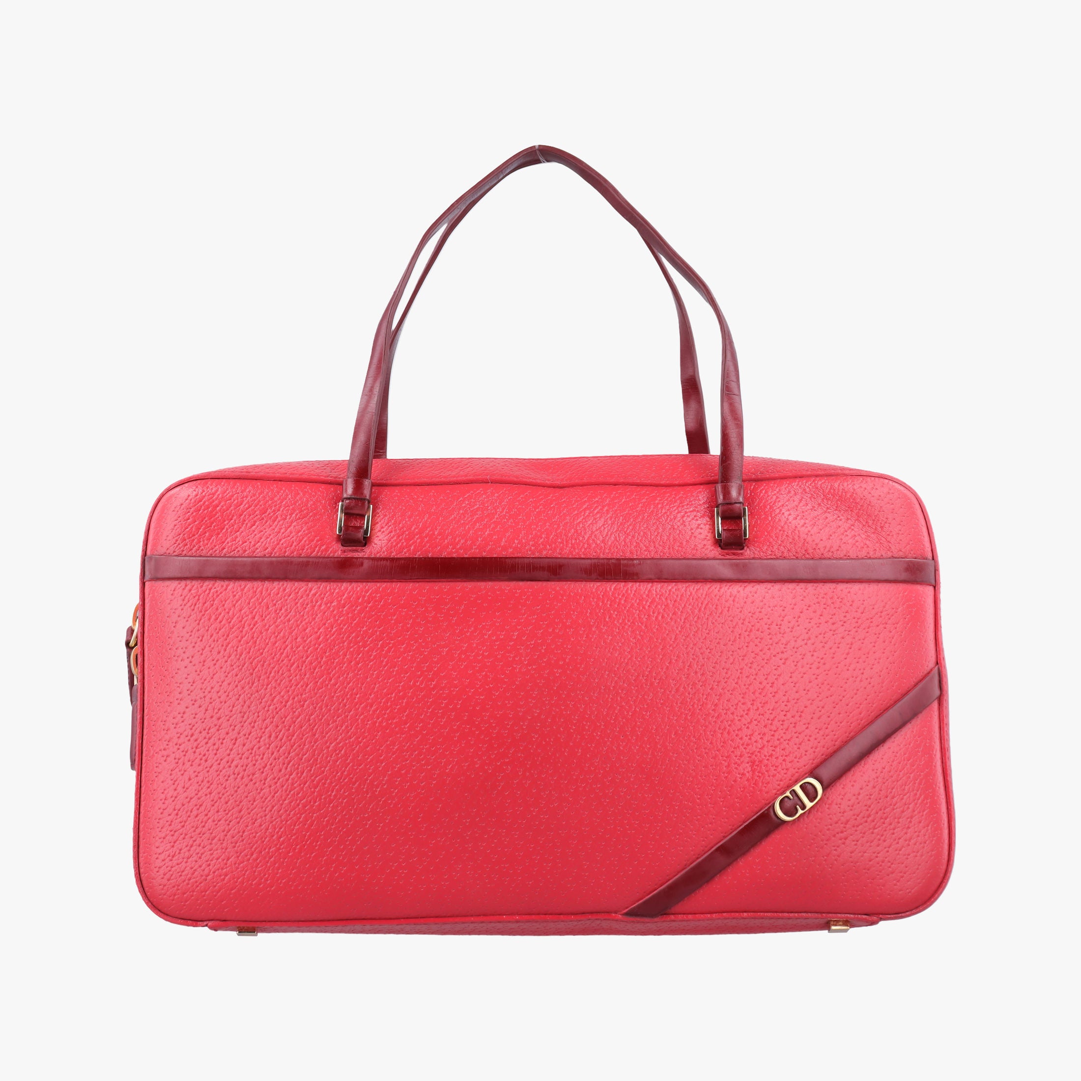 Pre-owned Christian Dior CD Logo Red Leather  handbag | stylenewstar