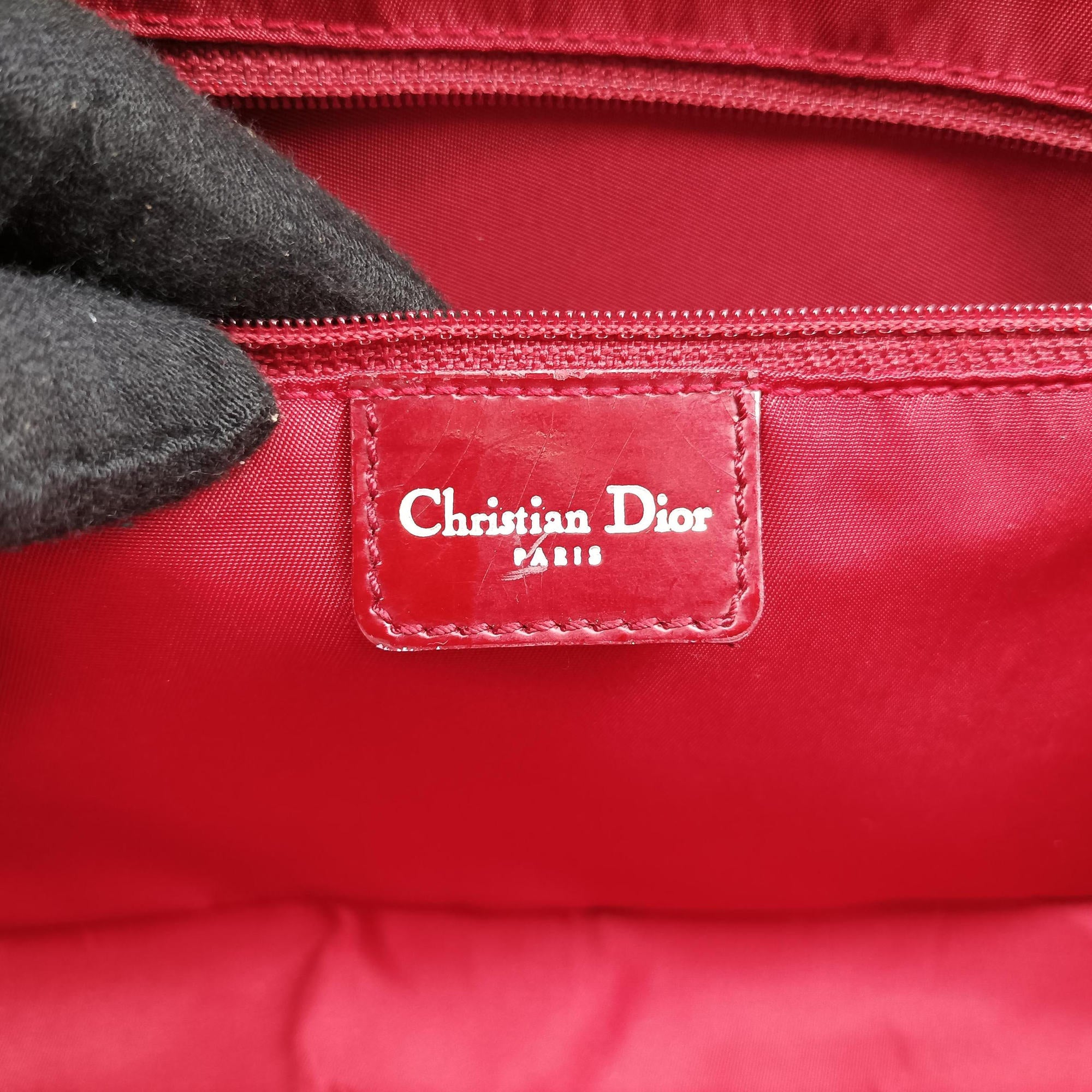Pre-owned Christian Dior CD Logo Red Leather  handbag | stylenewstar