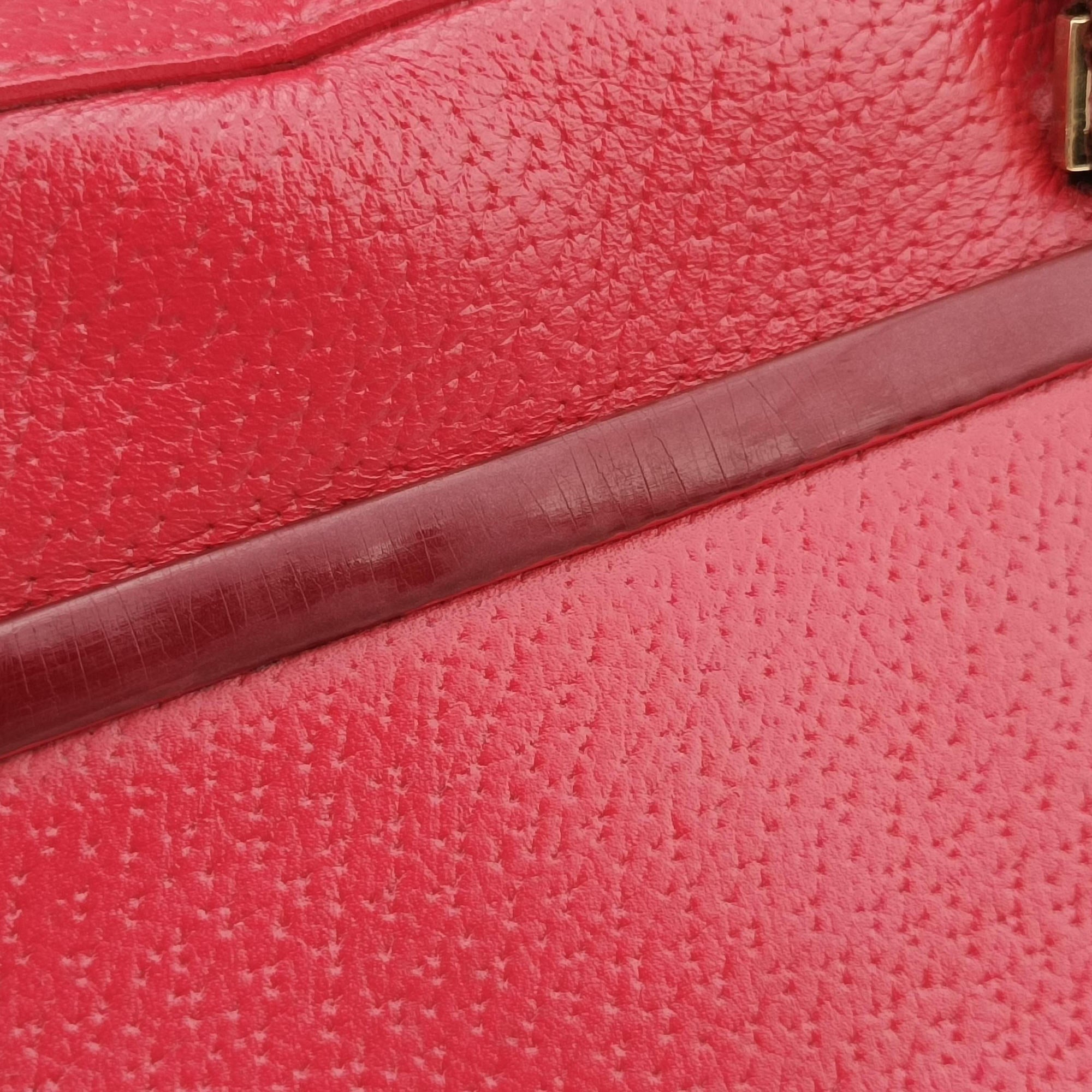 Pre-owned Christian Dior CD Logo Red Leather  handbag | stylenewstar