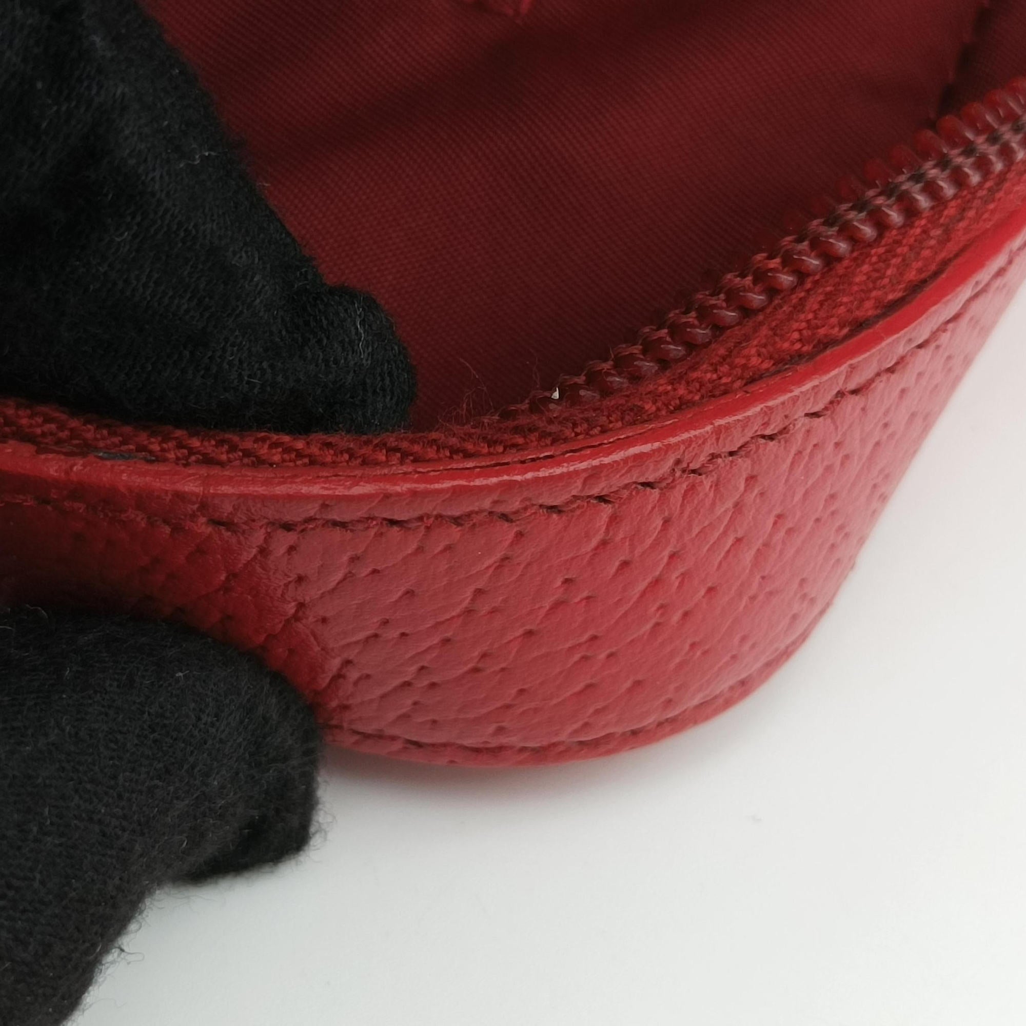 Pre-owned Christian Dior CD Logo Red Leather  handbag | stylenewstar