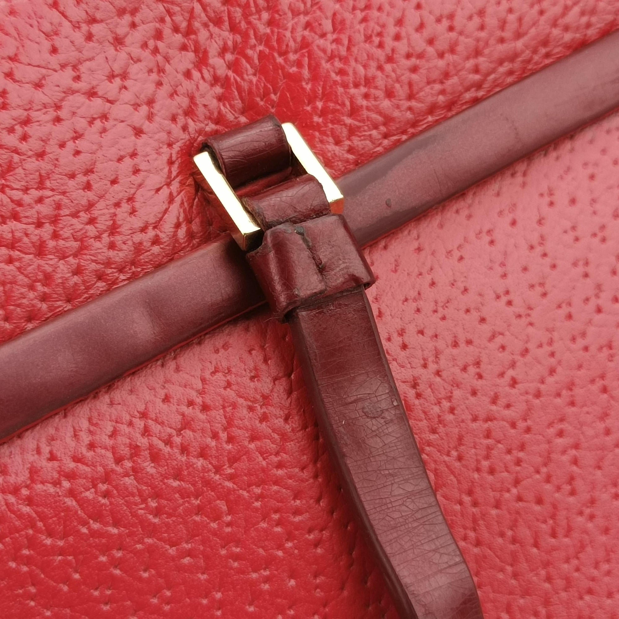 Pre-owned Christian Dior CD Logo Red Leather  handbag | stylenewstar