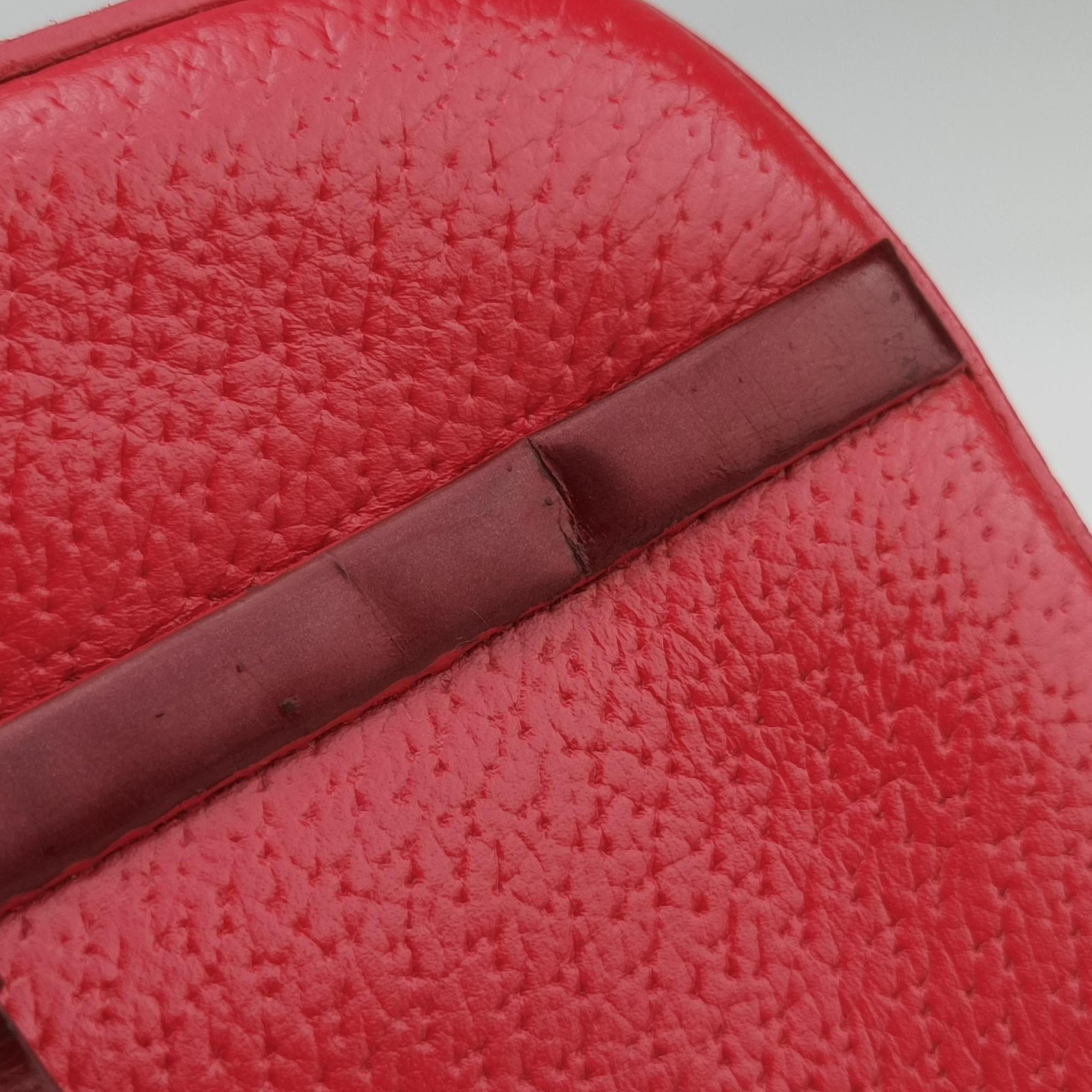 Pre-owned Christian Dior CD Logo Red Leather  handbag | stylenewstar