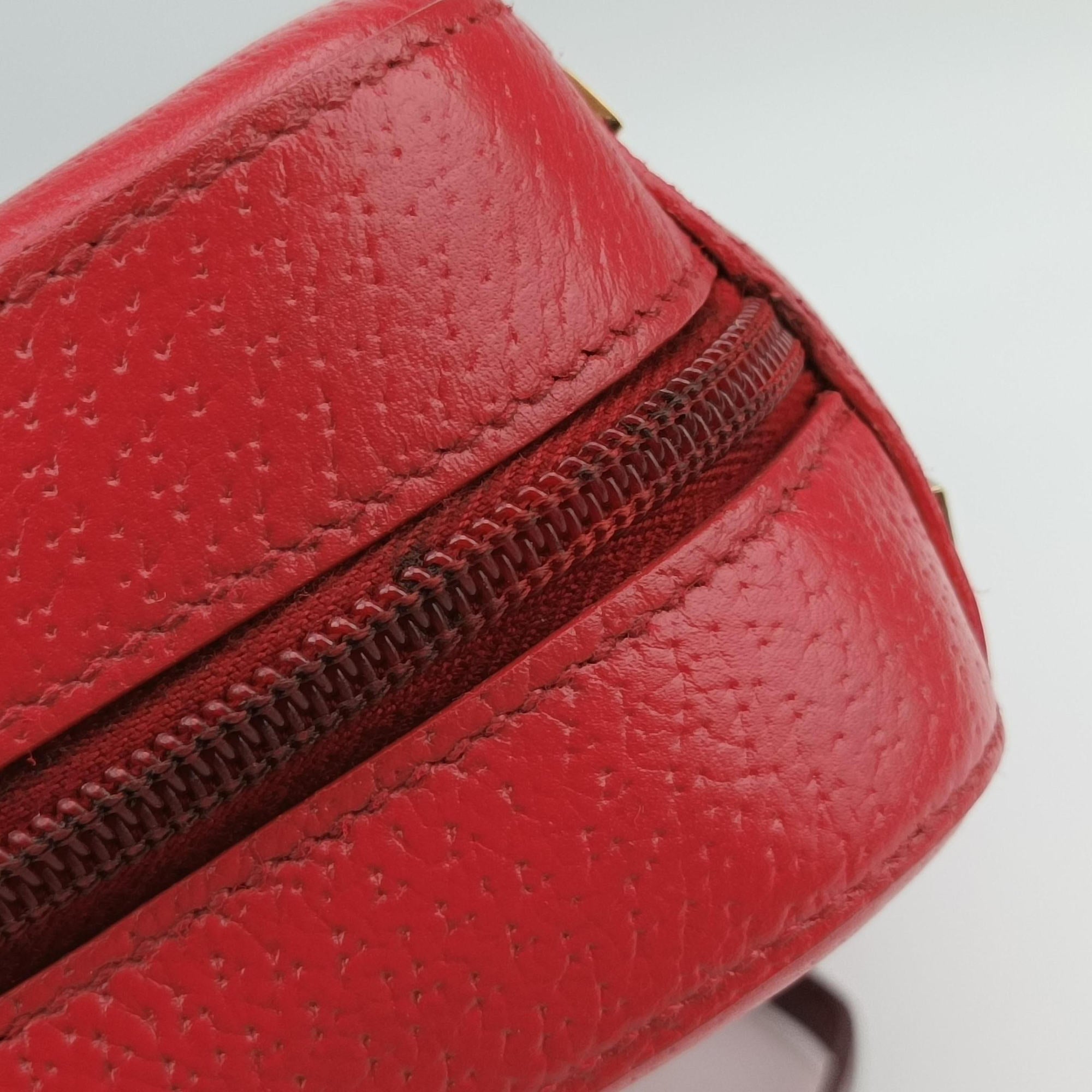 Pre-owned Christian Dior CD Logo Red Leather  handbag | stylenewstar
