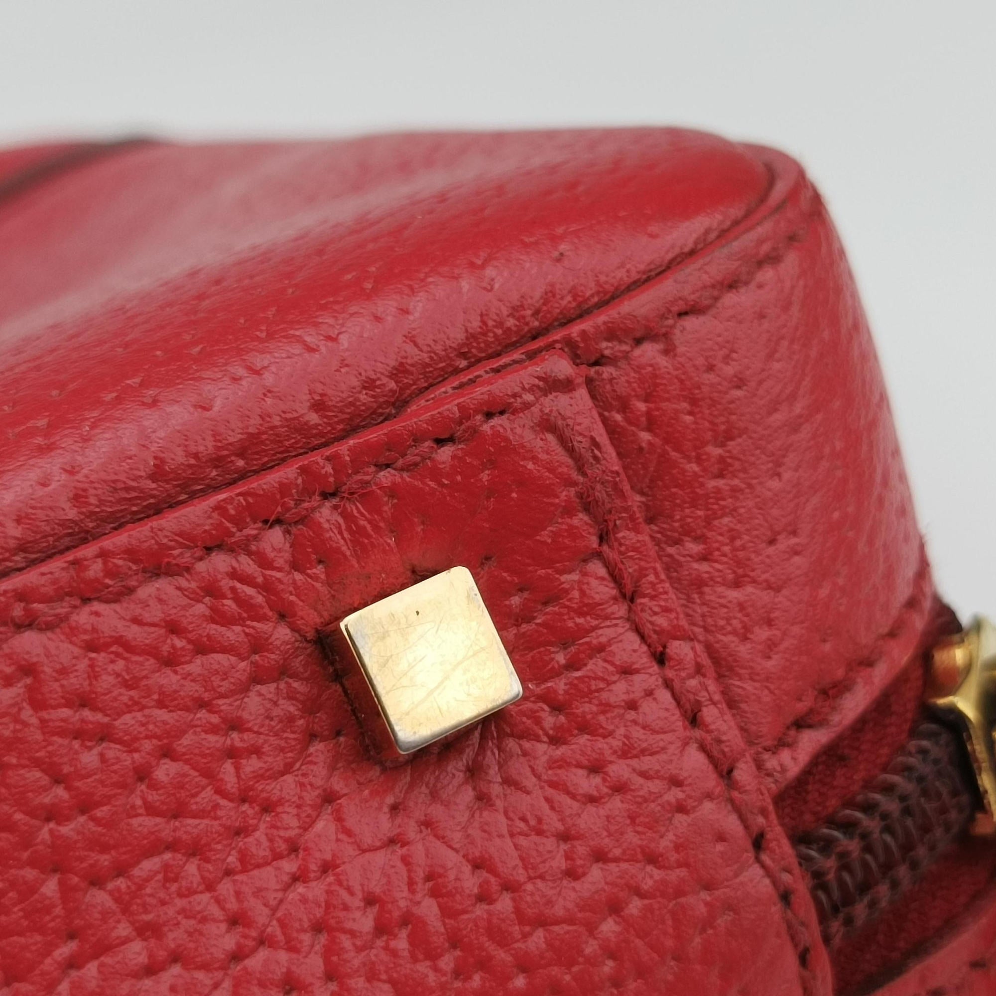 Pre-owned Christian Dior CD Logo Red Leather  handbag | stylenewstar