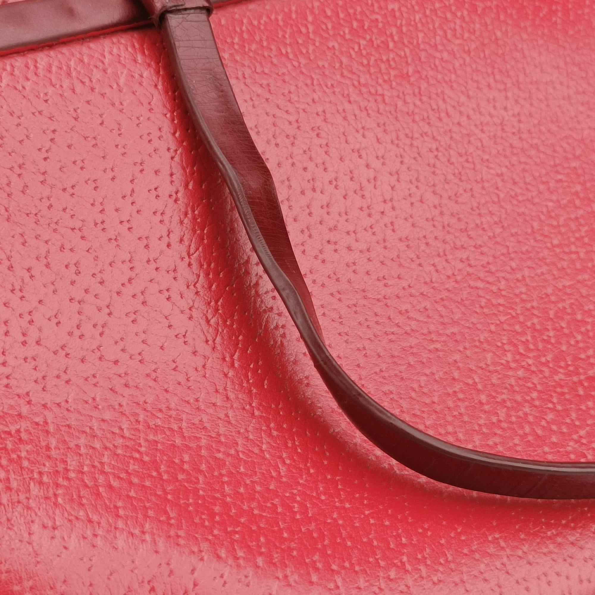 Pre-owned Christian Dior CD Logo Red Leather  handbag | stylenewstar
