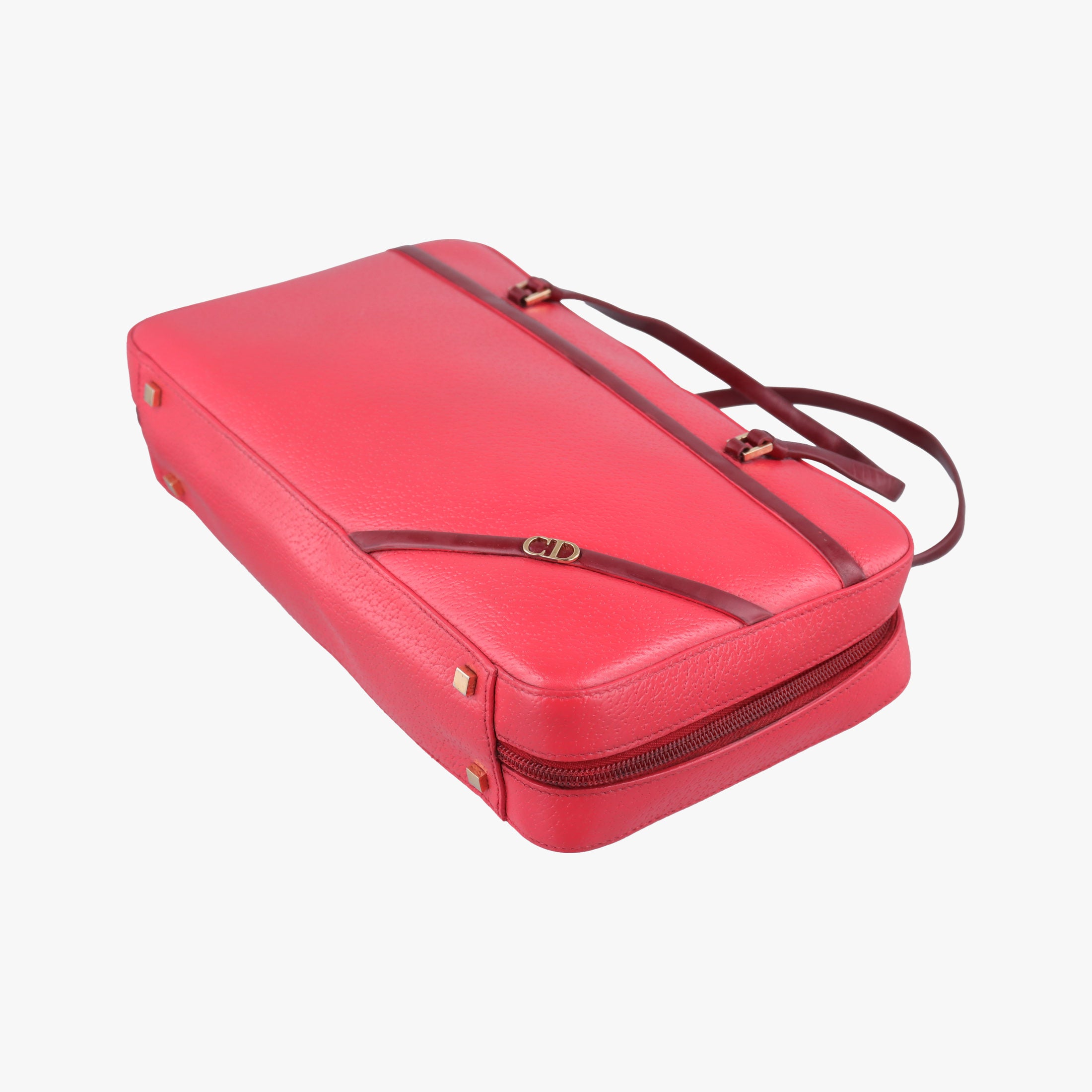 Pre-owned Christian Dior CD Logo Red Leather  handbag | stylenewstar