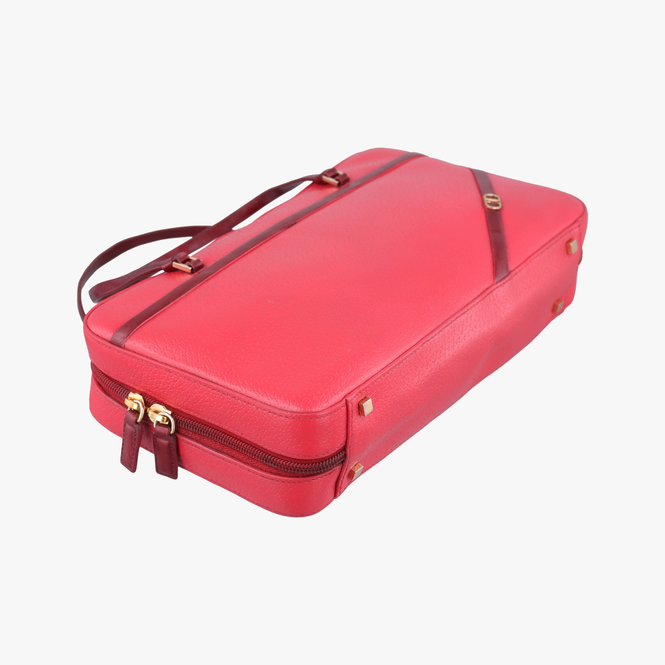 Pre-owned Christian Dior CD Logo Red Leather  handbag | stylenewstar