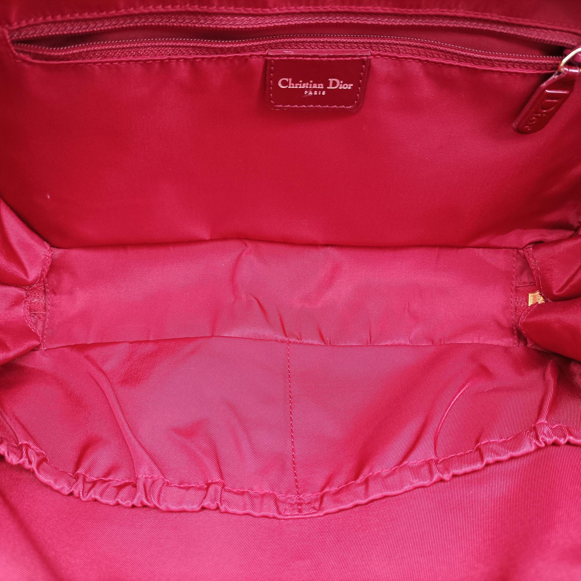 Pre-owned Christian Dior CD Logo Red Leather  handbag | stylenewstar
