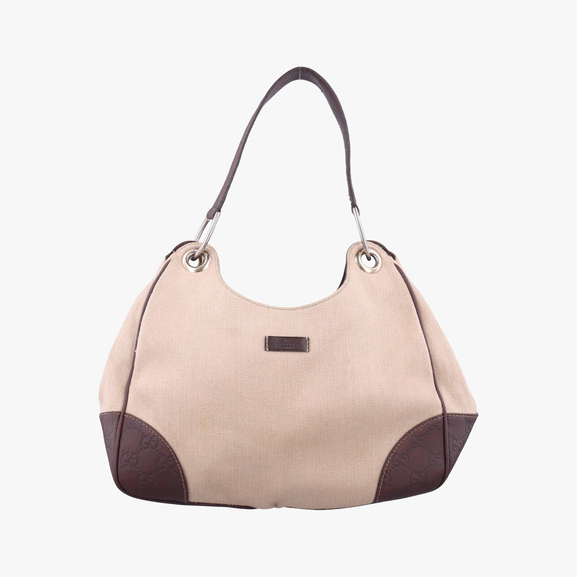Pre-owned Gucci Guccissima Beige x brown Leather×Canvas 257265 shoulderbag | stylenewstar