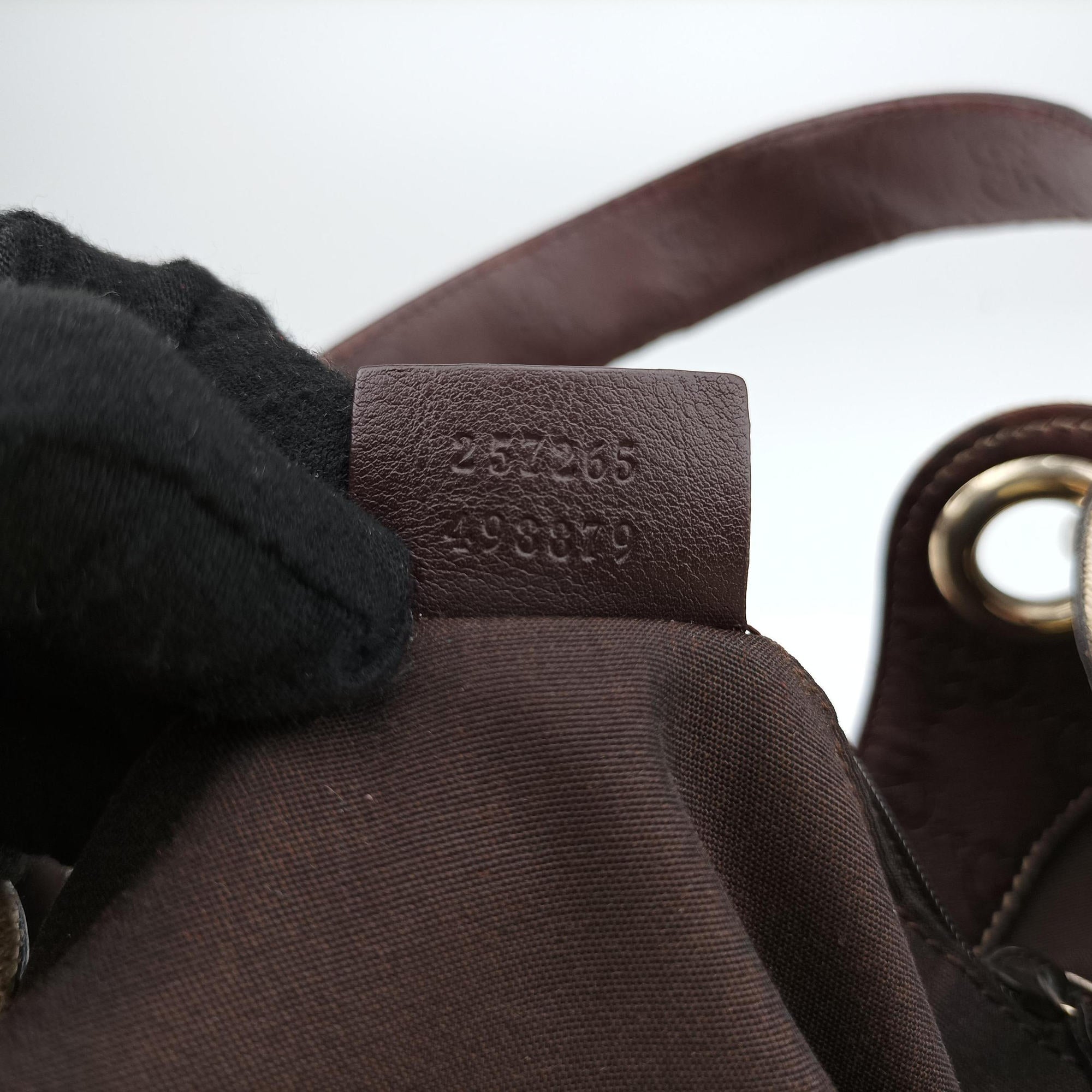Pre-owned Gucci Guccissima Beige x brown Leather×Canvas 257265 shoulderbag | stylenewstar