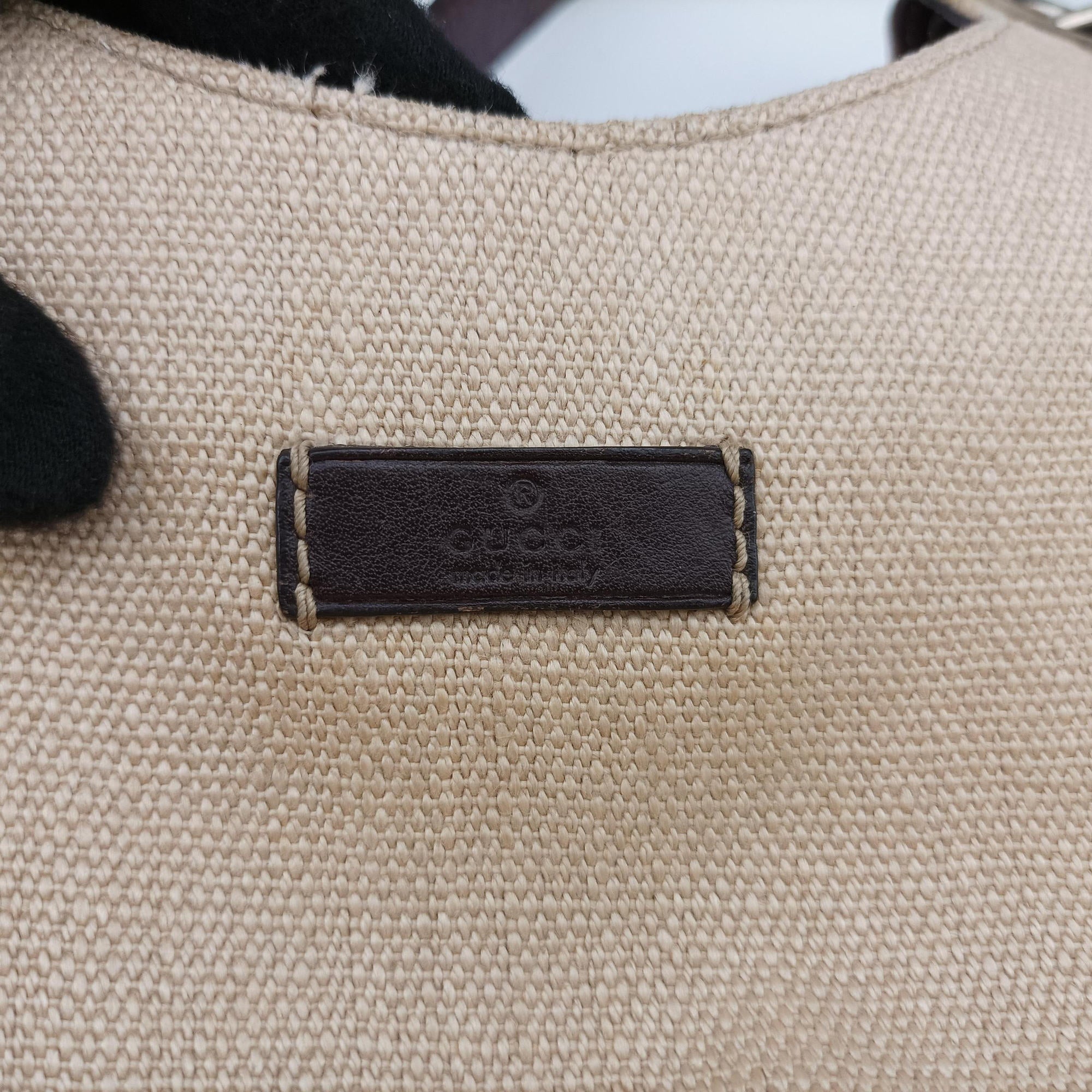 Pre-owned Gucci Guccissima Beige x brown Leather×Canvas 257265 shoulderbag | stylenewstar